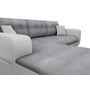 Voir la diapositive 5 : Canapé d'angle gauche convertible CLELIA, 4 places, tissu microfibre gris PU blanc ou noir