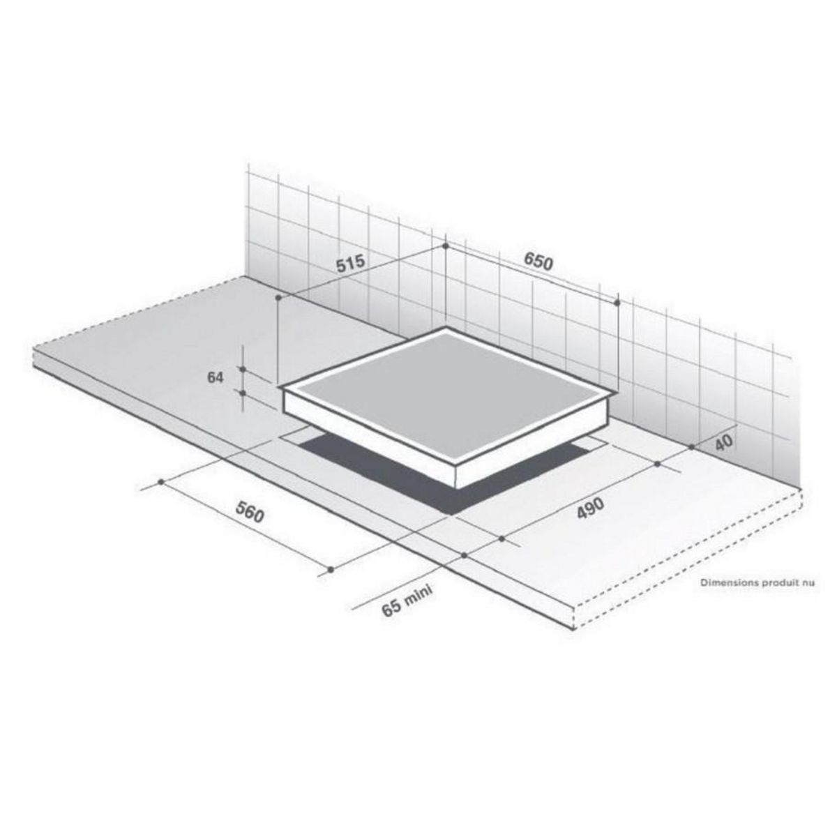 De Dietrich Table de cuisson à induction 65cm 3 feux 7400w - dti1116b