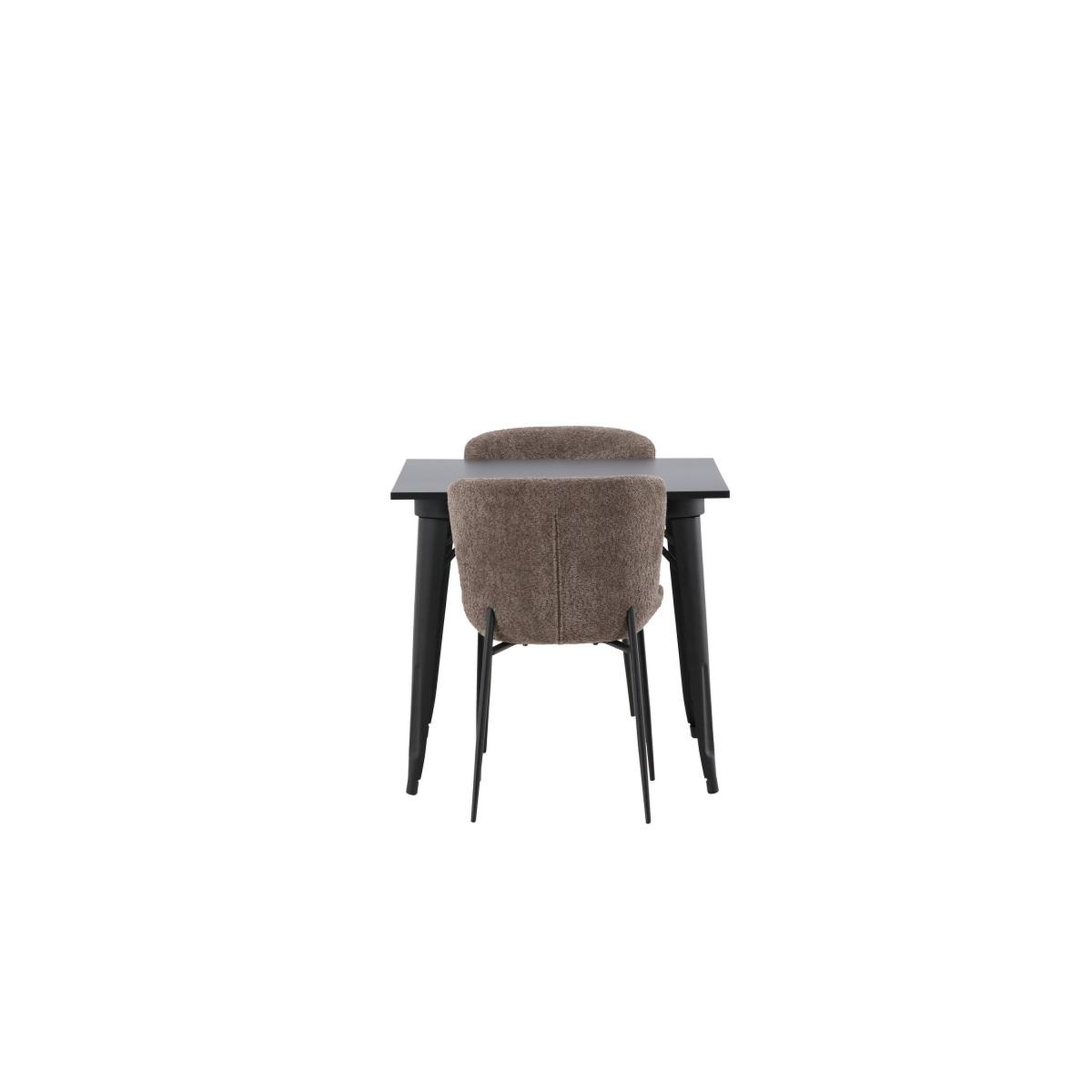 Voir la diapositive 3 : Paris Prix Ensemble table à manger & 2 chaises  tempe & modesto  80cm noir & marron