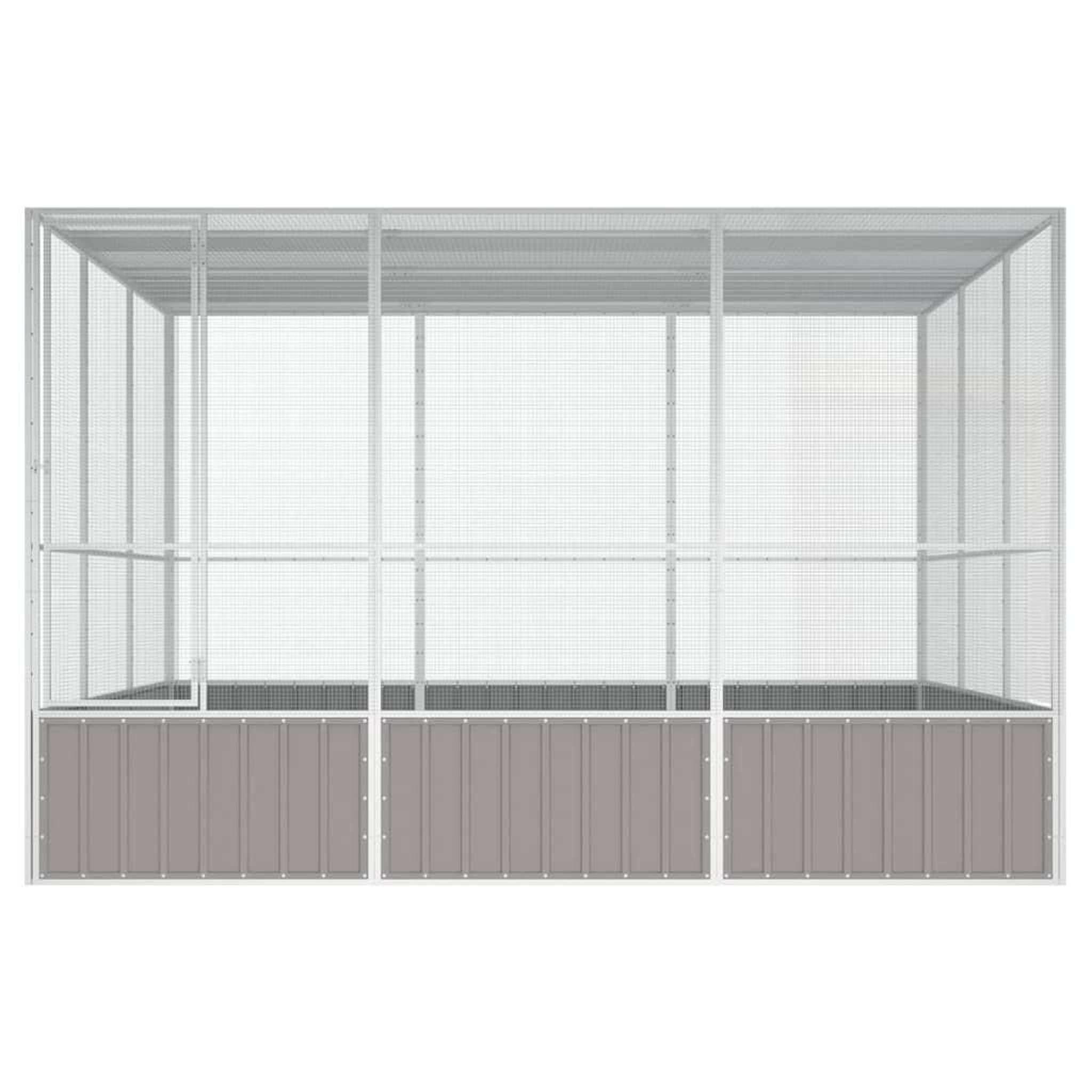 Voir la diapositive 3 : VIDAXL Cage a oiseaux Gris 302,5x324,5x211,5 cm Acier galvanise