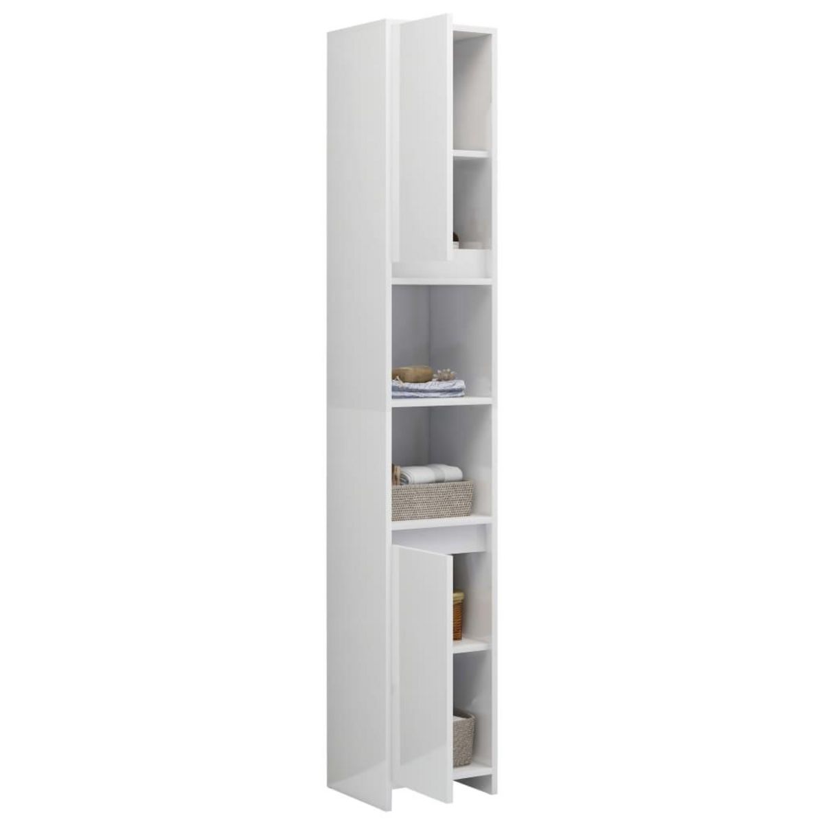 VIDAXL Armoire de salle de bain Blanc brillant Bois d'ingenierie