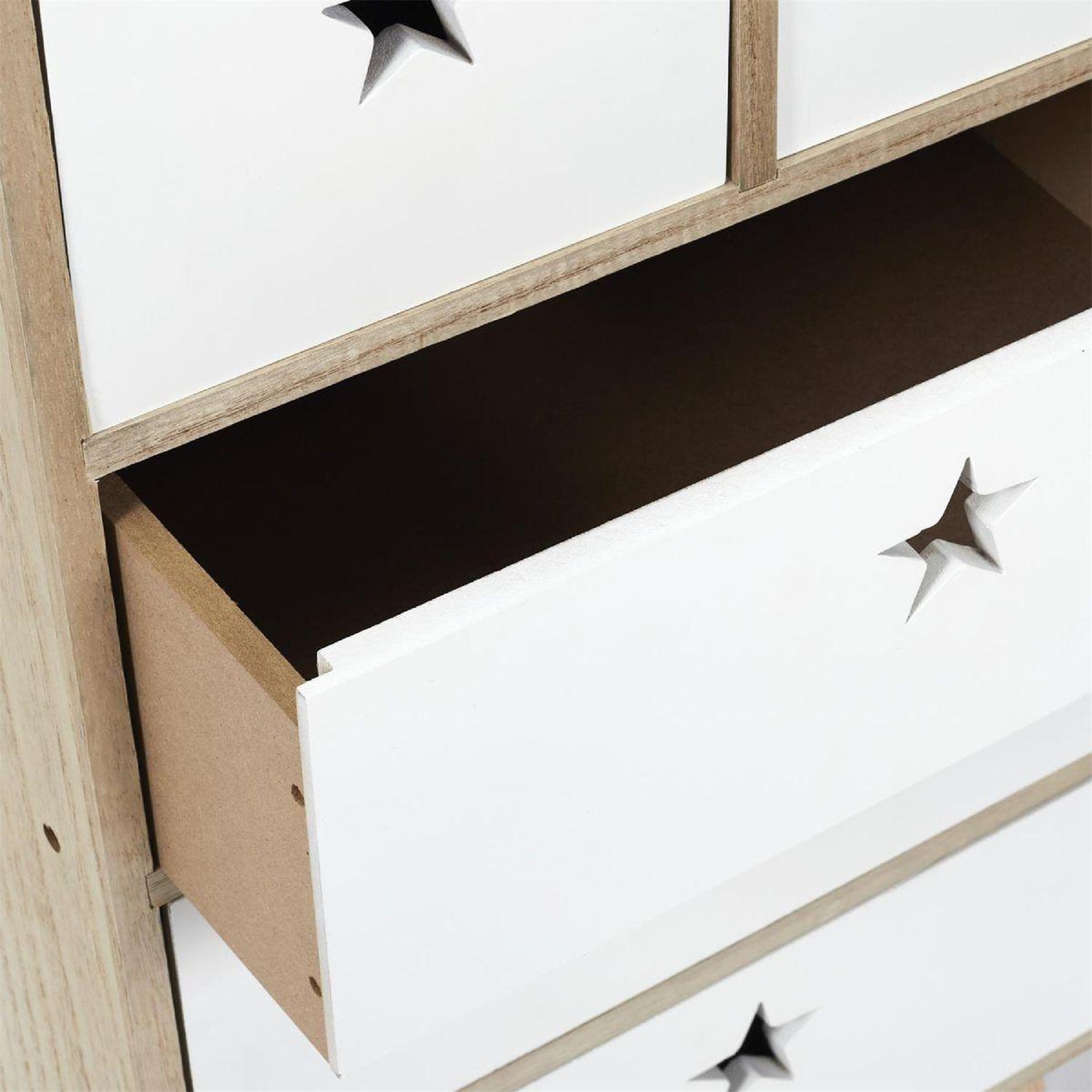 Voir la diapositive 4 : HOME DECO KIDS Chiffonnier enfant  star  91cm blanc & beige