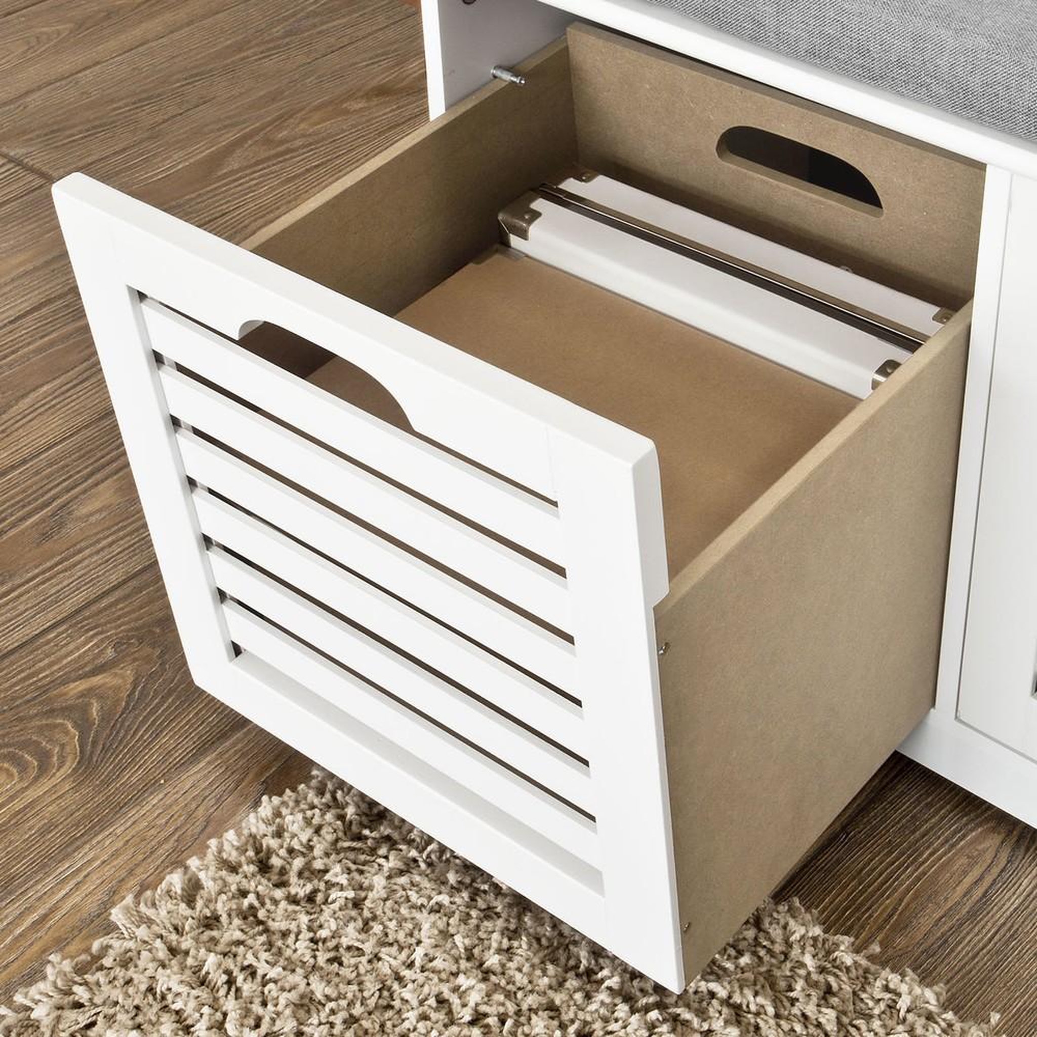 Voir la diapositive 5 : SOBUY SoBuy - Banc de rangement à trois tiroirs pour chaussures - Moderne - FSR23
