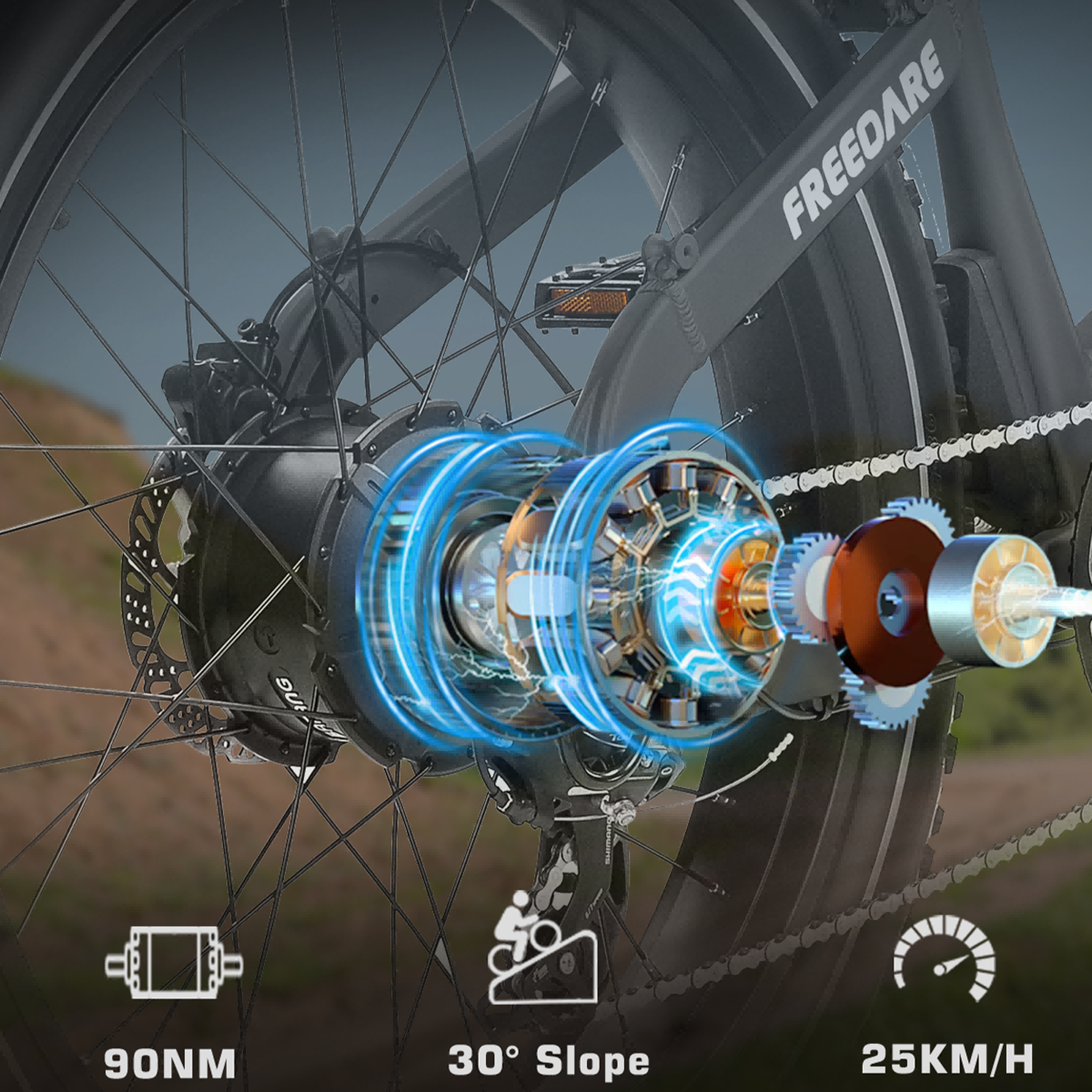 Voir la diapositive 2 : FREEDARE Vélo électrique freedare jb1010, fatbike 26