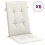 Voir la diapositive 2 : VIDAXL Coussins de chaise a dossier haut lot de 6 creme melange tissu