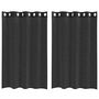 Voir la diapositive 2 : VIDAXL Rideaux en voile avec œillets 2 pcs noir 140x175 cm