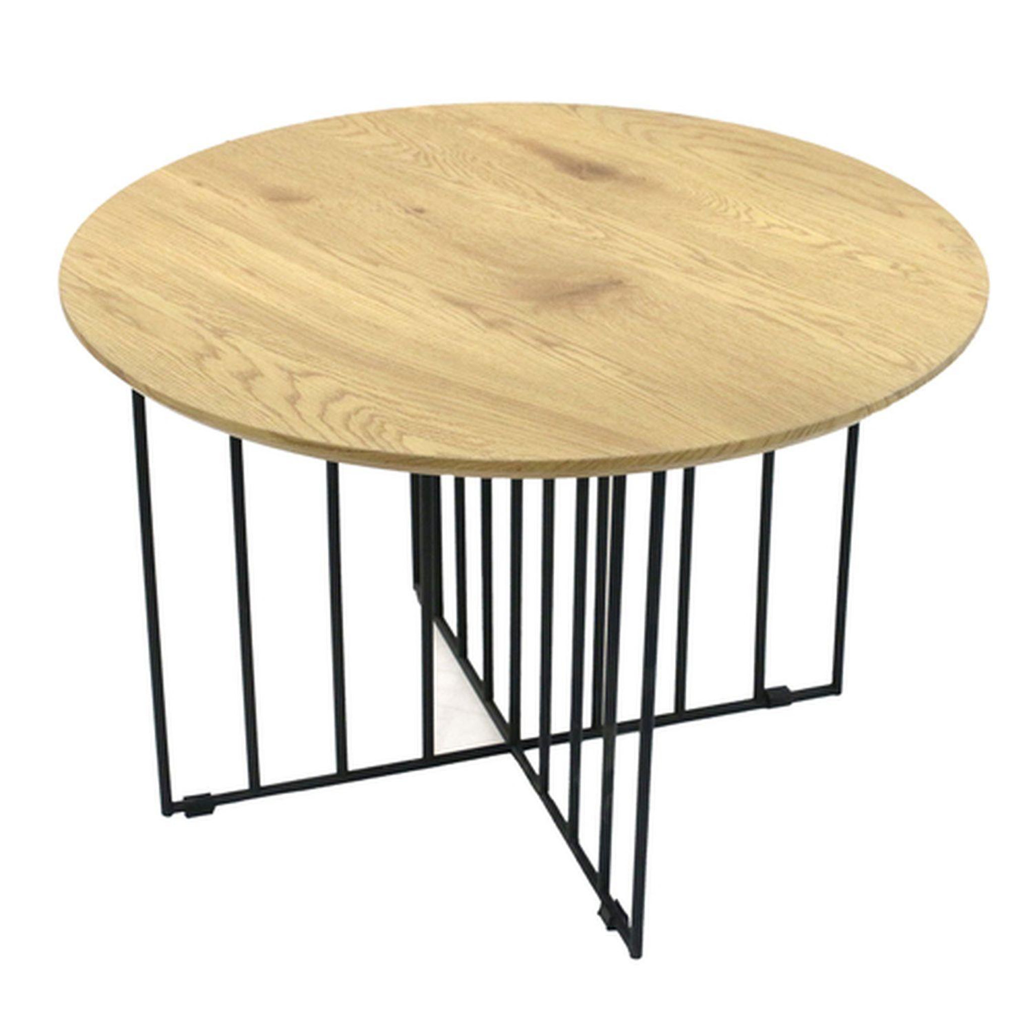 The Home Deco Factory Table basse industrielle bois et métal maverick - diam. 70 x h. 45 cm - noir