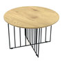 Voir la diapositive 1 : The Home Deco Factory Table basse industrielle bois et métal Maverick - Diam. 70 x H. 45 cm - Noir