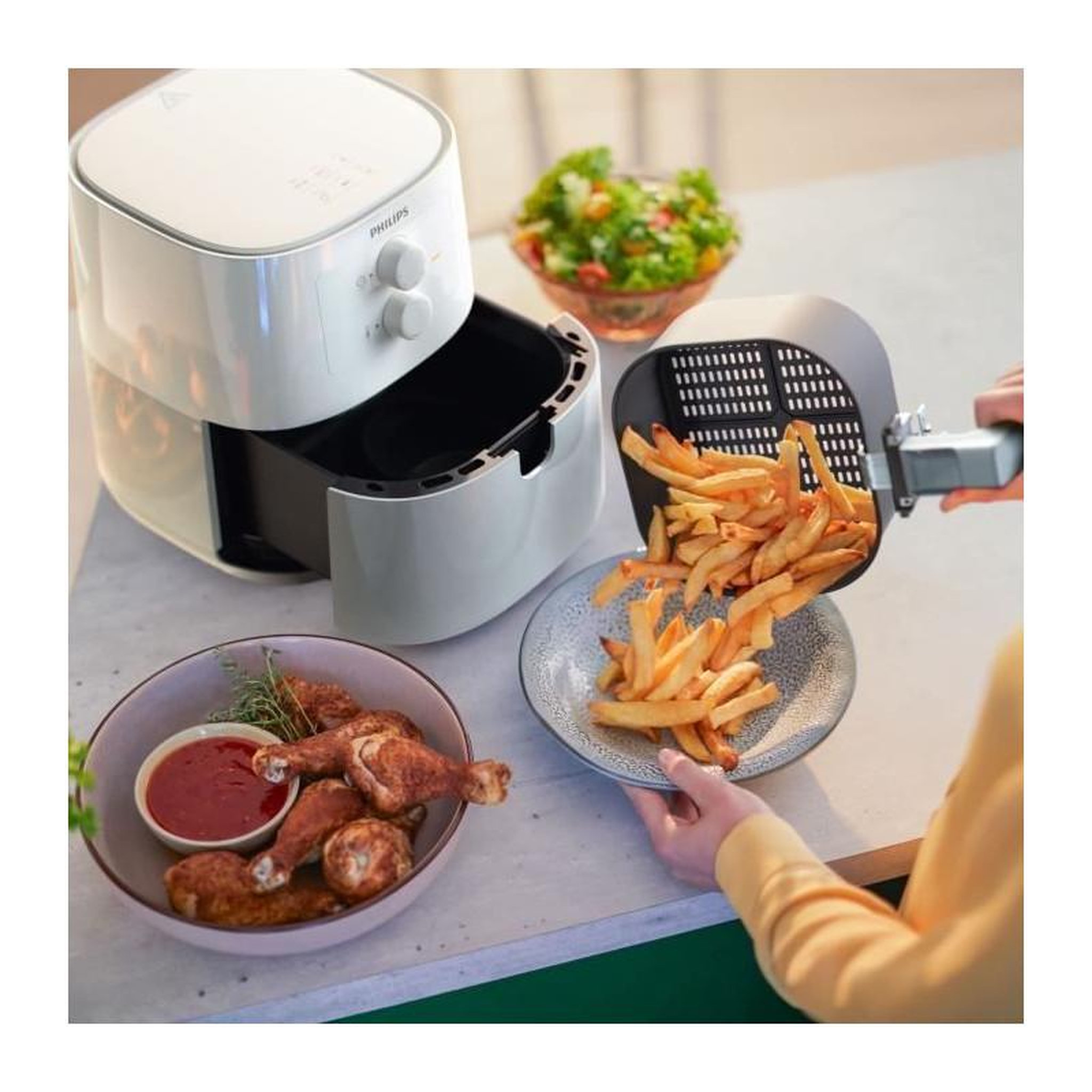 Voir la diapositive 5 : Philips Friteuse sans huile 4.1l 1400w blanc - HD9200/10