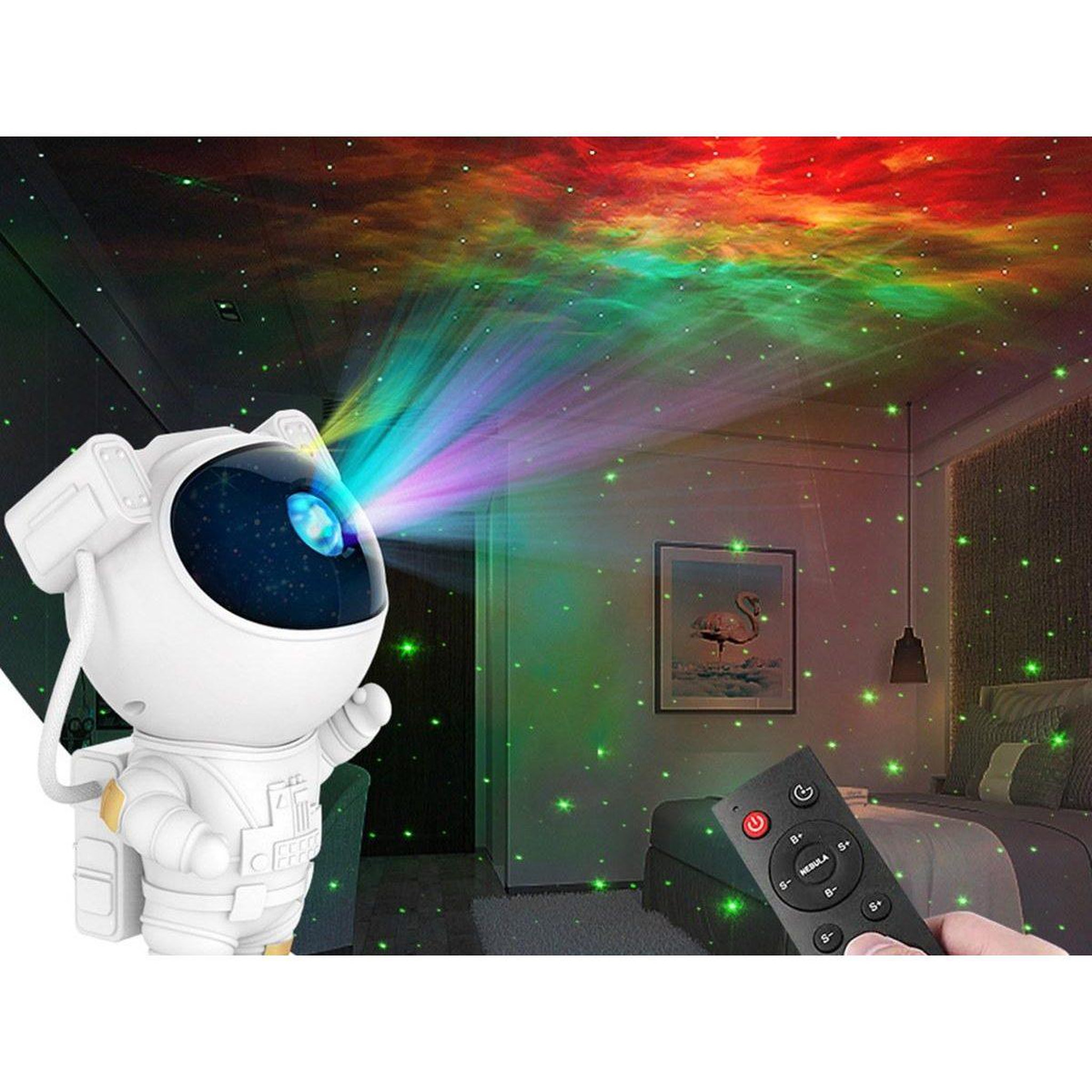 Voir la diapositive 4 : 1001JOUETS Projecteur d'Ambiance Étoilé avec Télécommande - Tête Rotative 360° - Minuterie Automatique