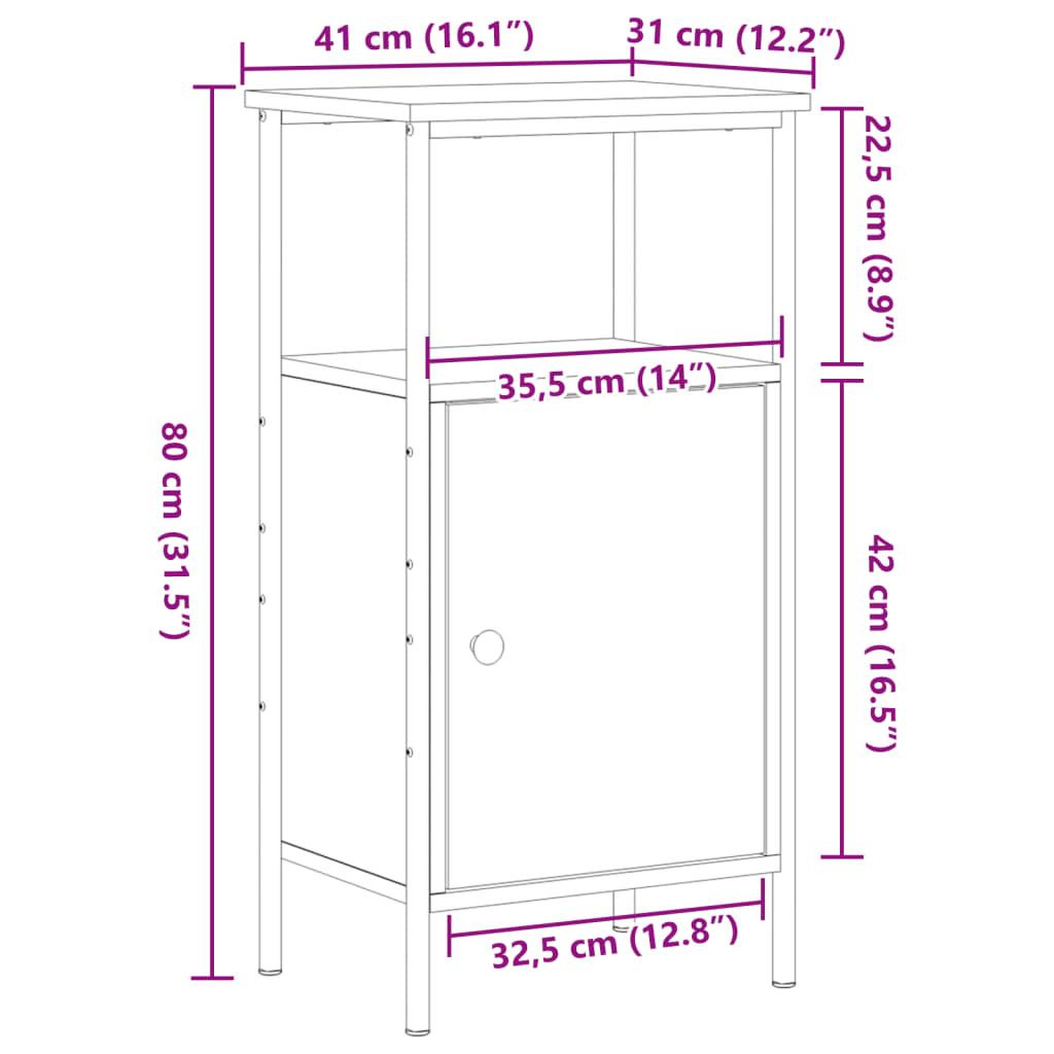Voir la diapositive 6 : VIDAXL Table de chevet chene artisanal 41x31x80 cm bois d'ingenierie