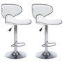 Voir la diapositive 2 : VIDAXL Tabourets de bar 2 pcs blanc similicuir