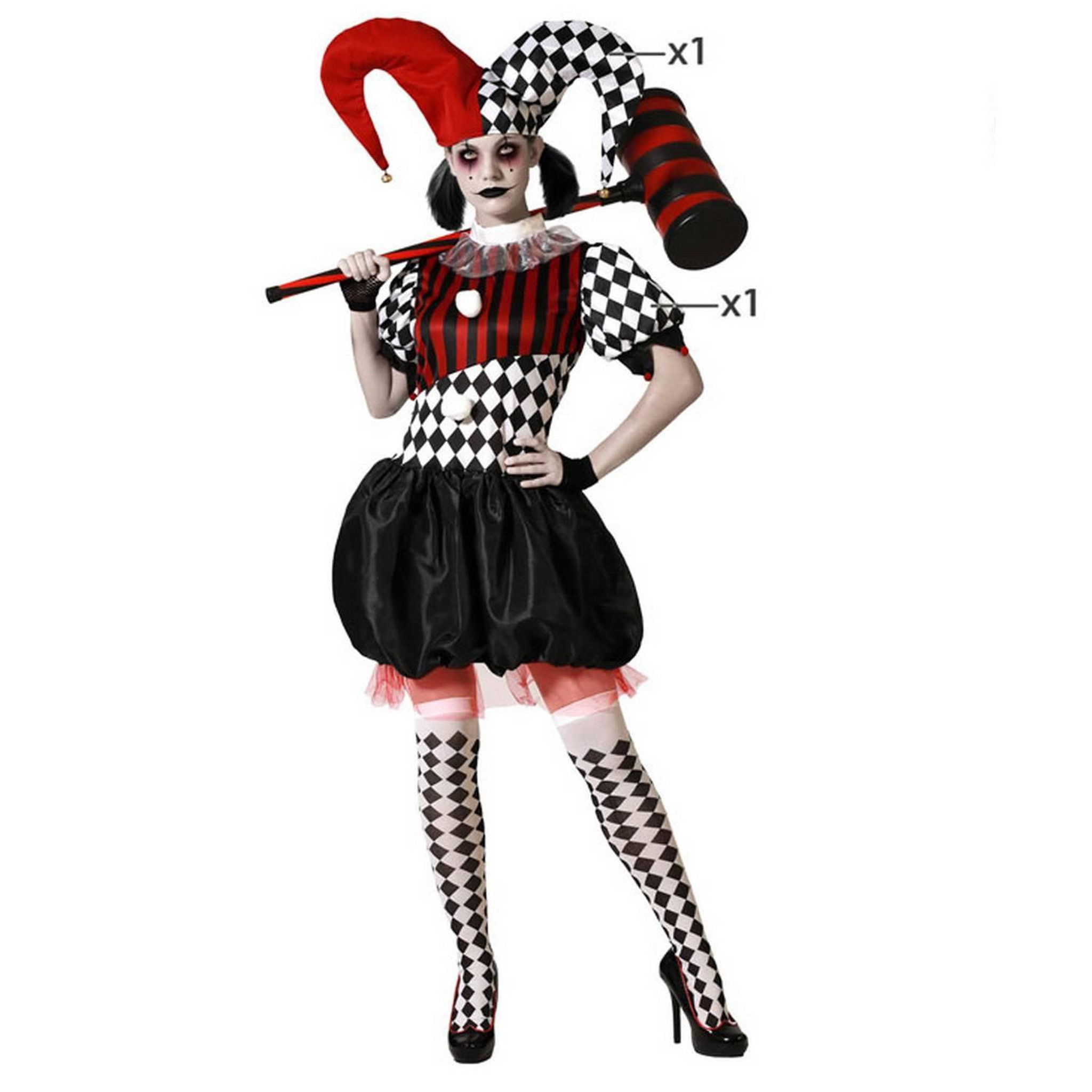 ATOSA Déguisement Arlequin : Noir et Blanc - Femme - XL