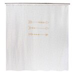 ALLIBERT Rideau de douche design ethnique ARROW GOLD - 180 x 200 - Blanc