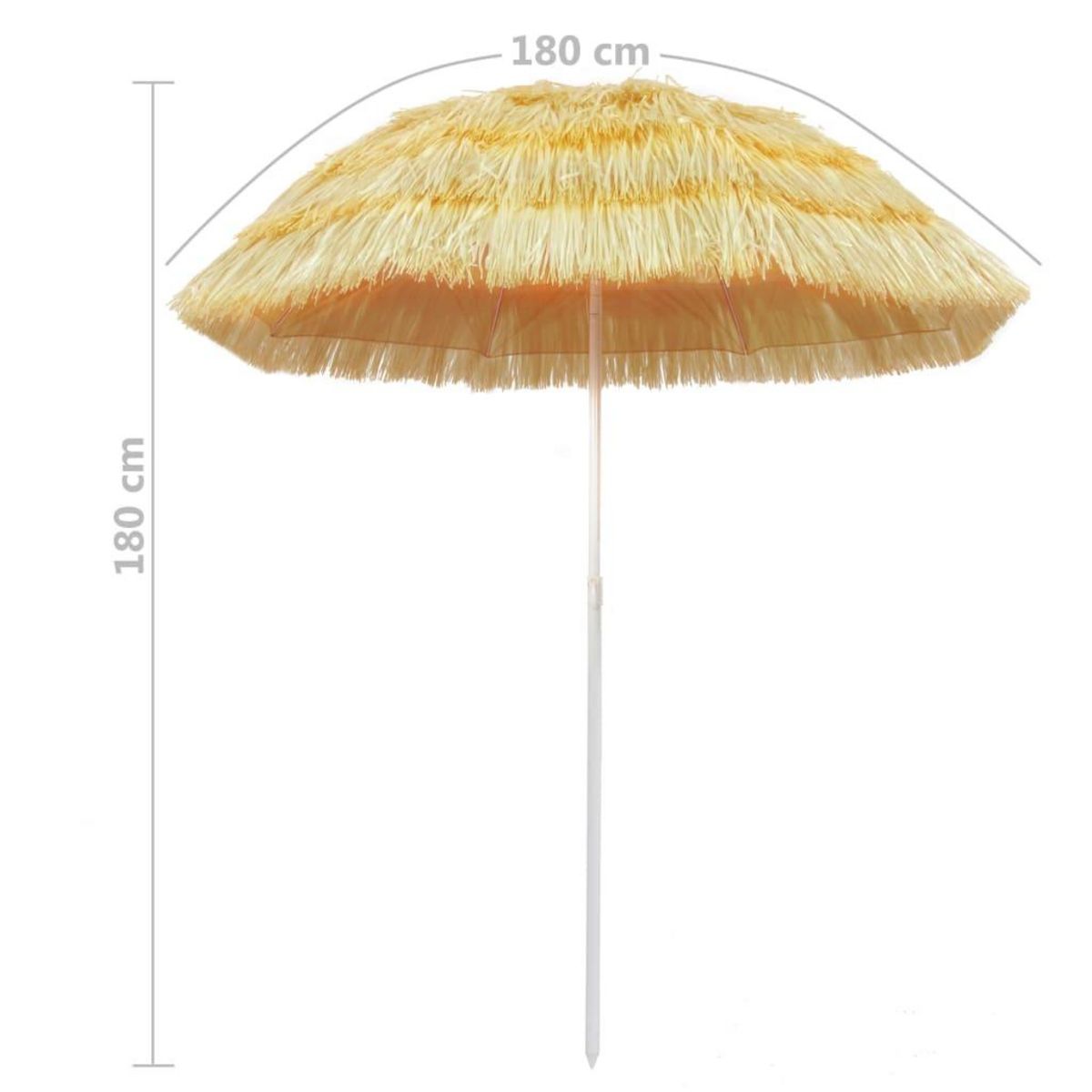 VIDAXL Parasol de plage Naturel 180 cm Style hawaïen