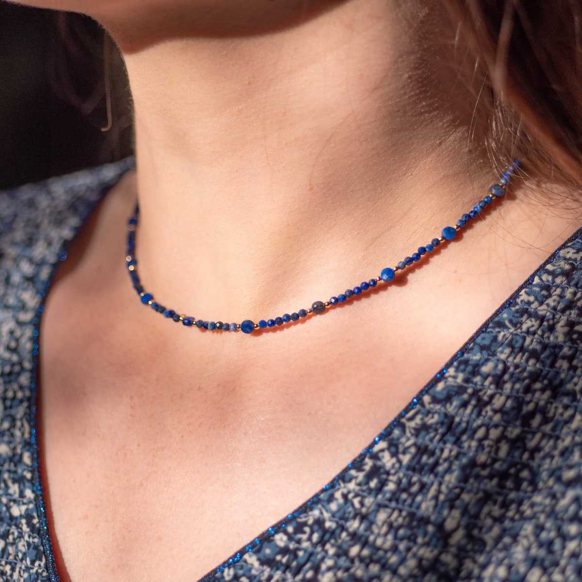 SLOYA Collier Paloma en pierres Lapis-lazuli