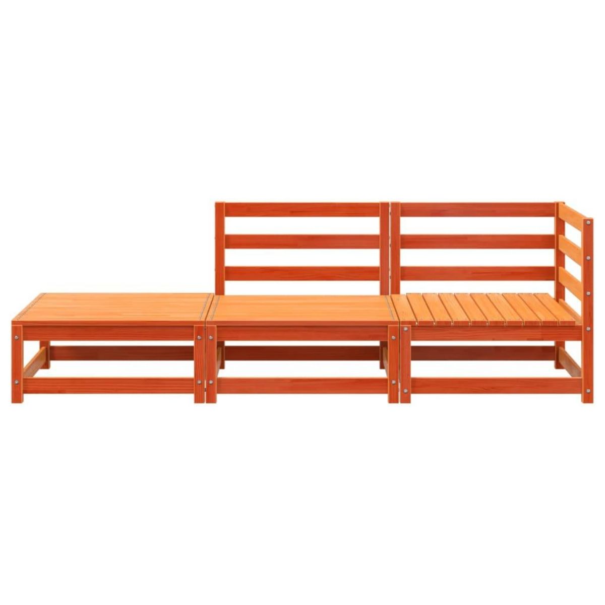 VIDAXL Canape de jardin repose-pieds 2 places bois massif de pin