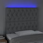 Voir la diapositive 3 : VIDAXL Tete de lit a LED Gris clair 100x7x118/128 cm Tissu