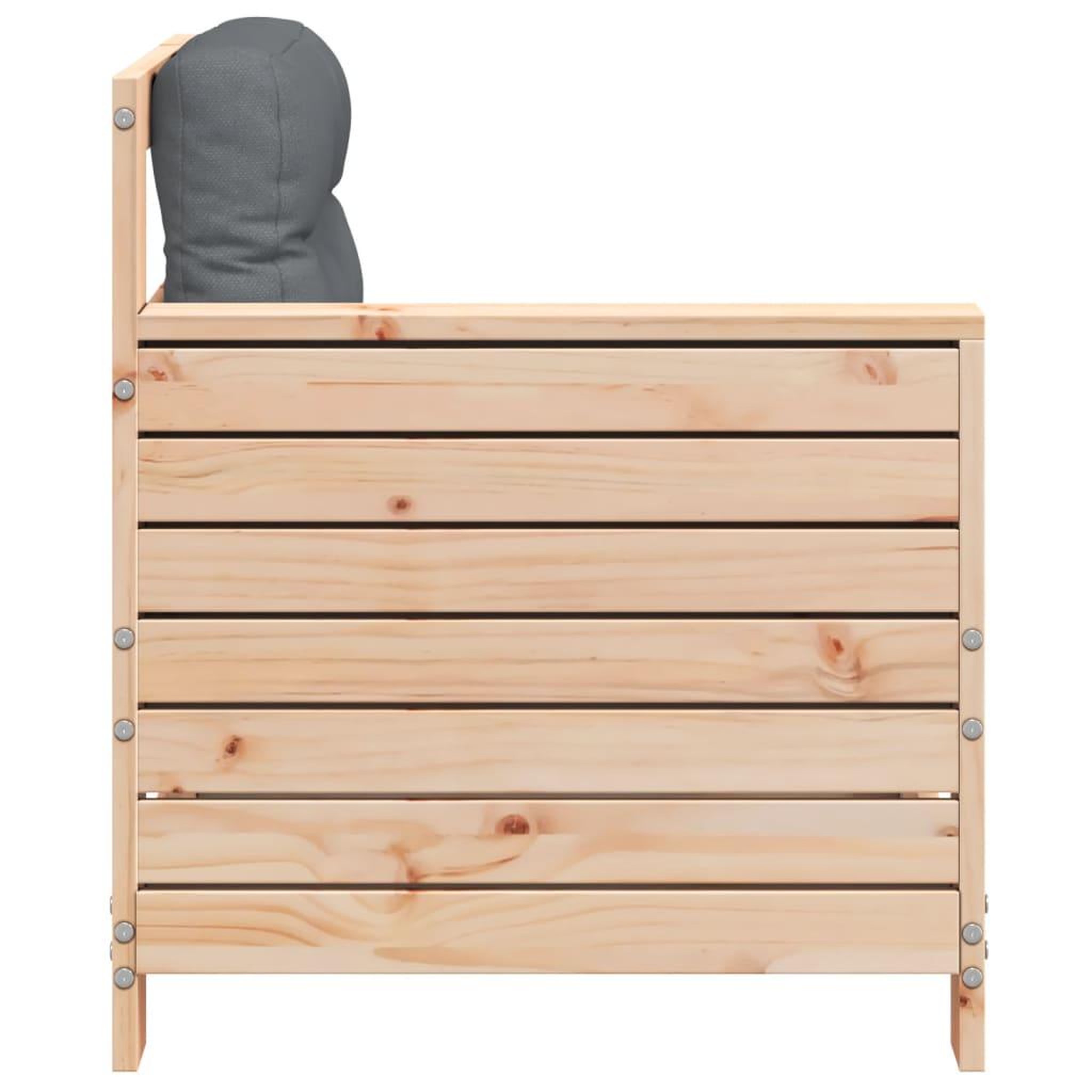 Voir la diapositive 5 : VIDAXL Canape de jardin accoudoir avec coussin bois massif de pin