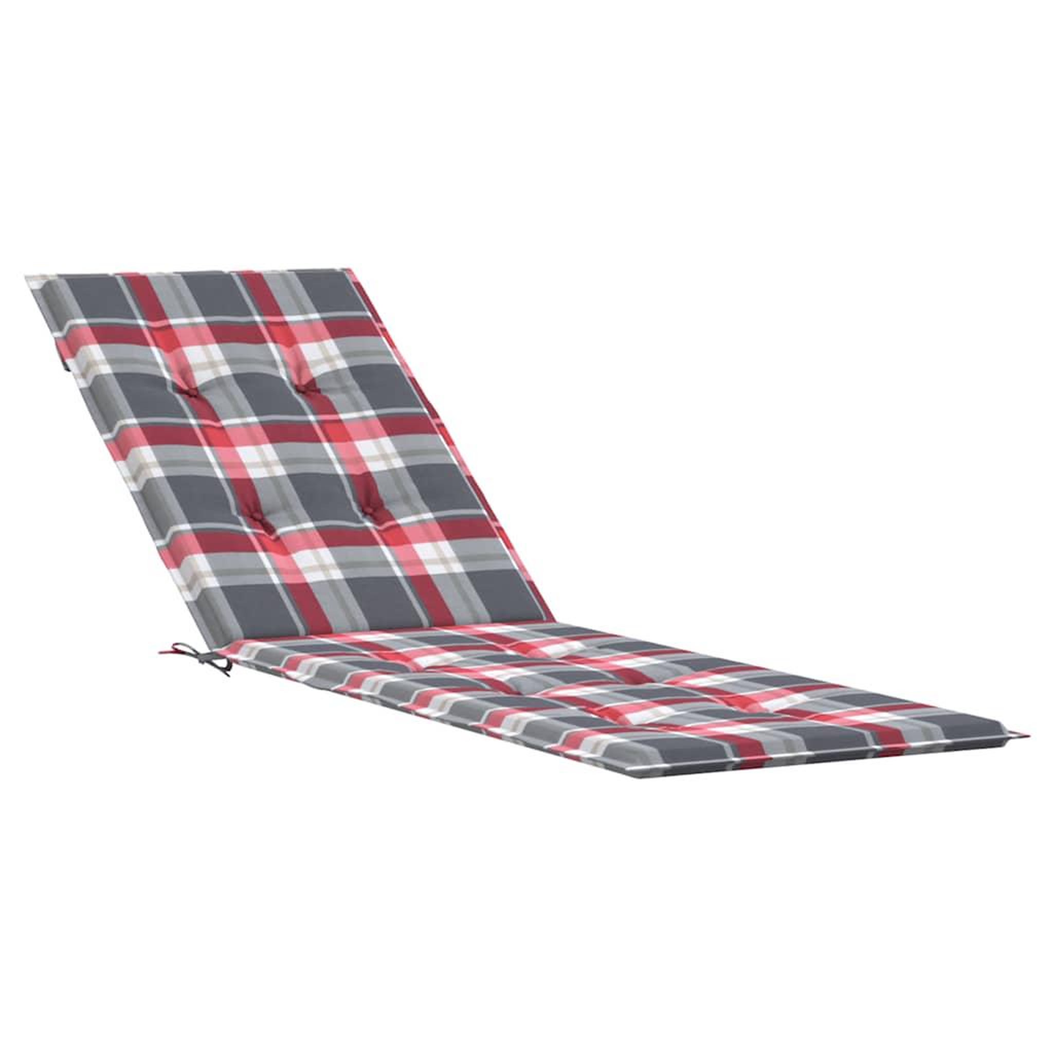 Voir la diapositive 2 : VIDAXL Coussin de chaise de terrasse carreaux rouge (75+105)x50x4 cm