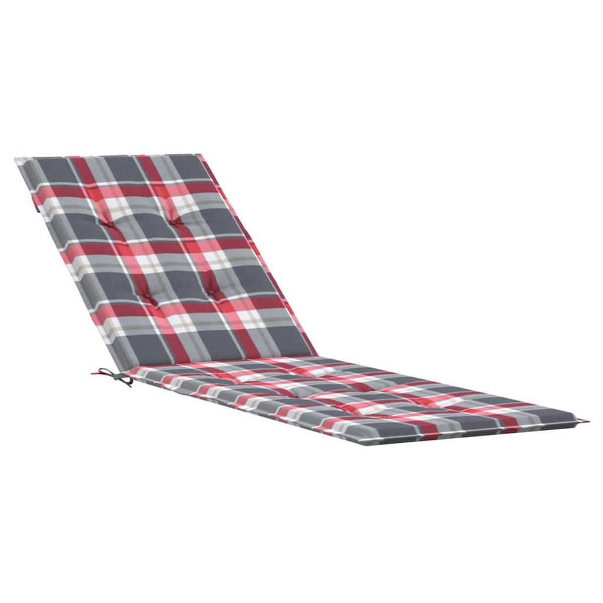 VIDAXL Coussin de chaise de terrasse carreaux rouge (75+105)x50x4 cm
