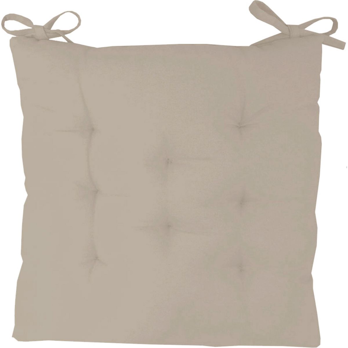 DECO AND CO Galette de chaise carrée unie en coton 