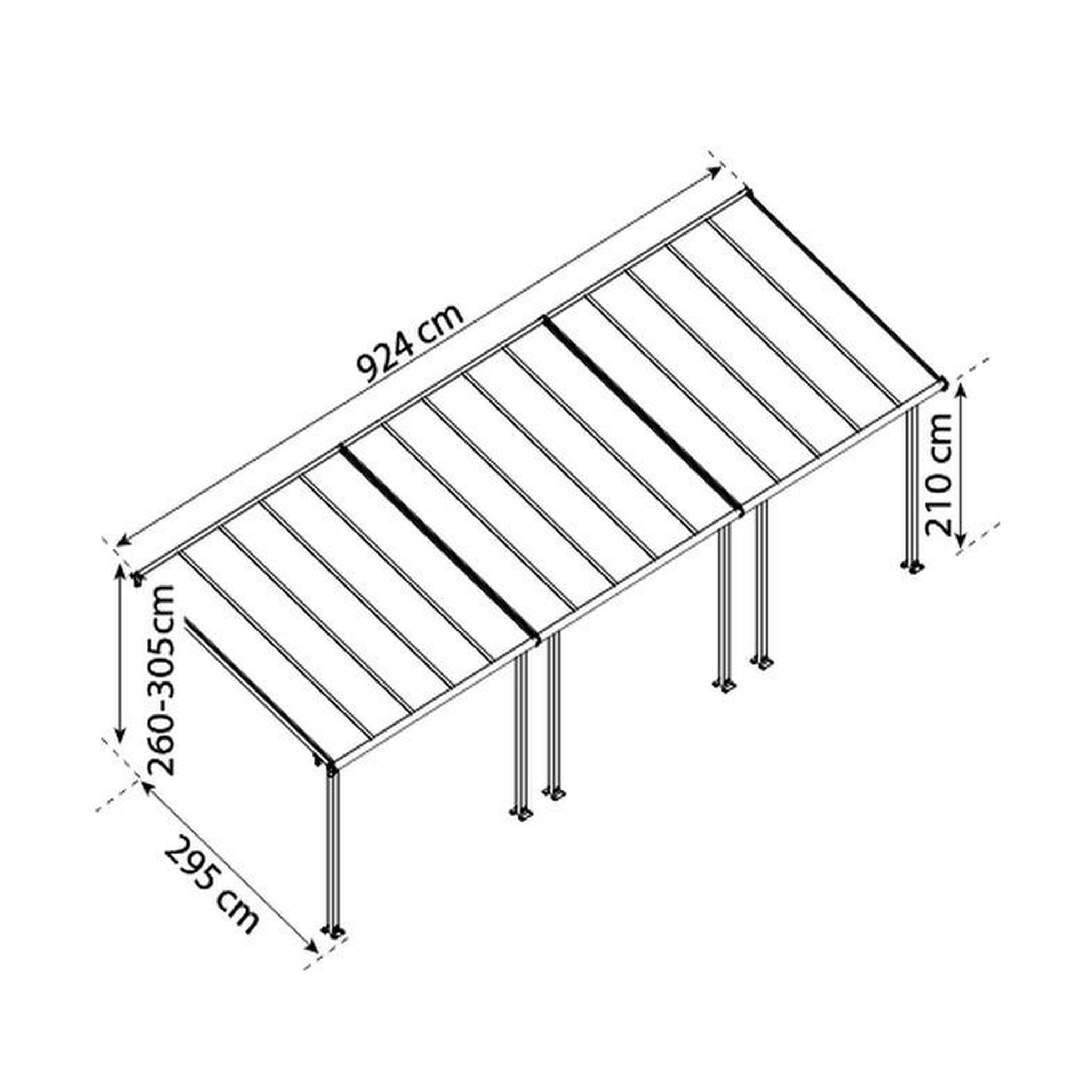 Voir la diapositive 2 : Palram Pergola 27.3m² blanc - 704359