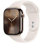 APPLE Montre connectée Serie 10 46mm Titane Or S/M Cellular