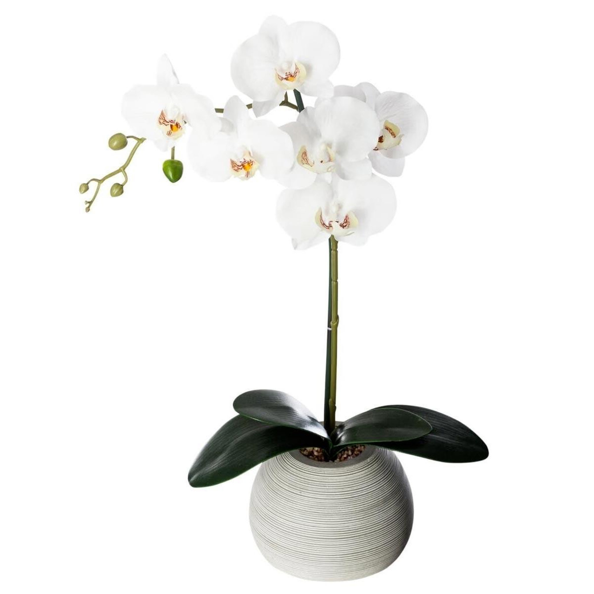 ATMOSPHERA Fleur Artificielle en Pot  Orchidée  53cm Gris