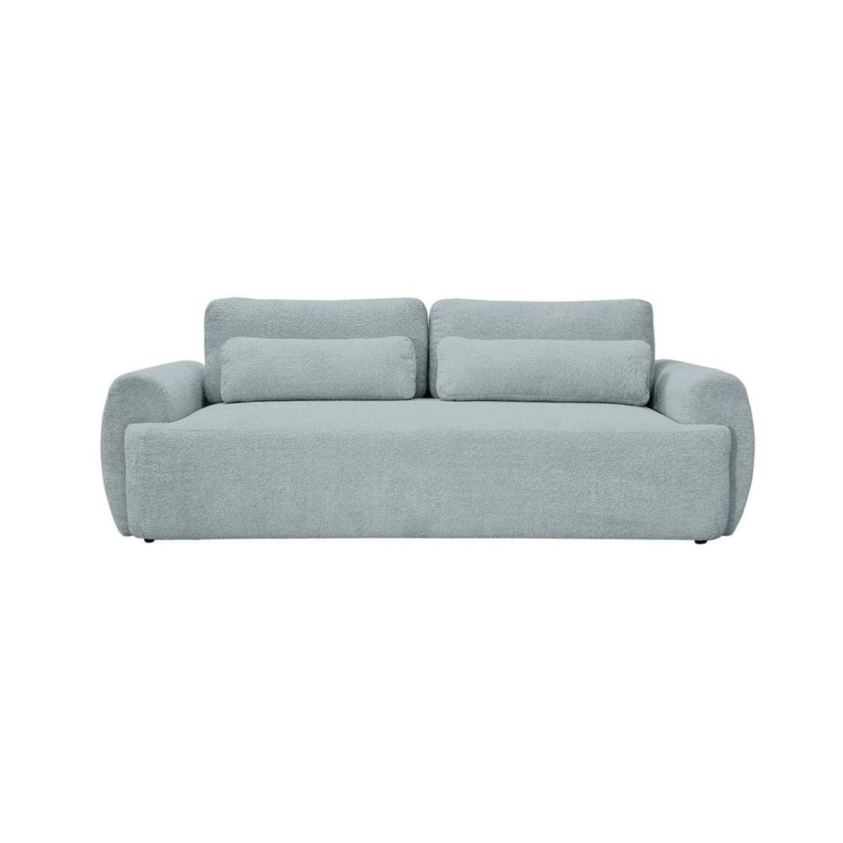 BEST MOBILIER Mahina - canapé droit 3 places - convertible avec coffre - en tissu bouclette