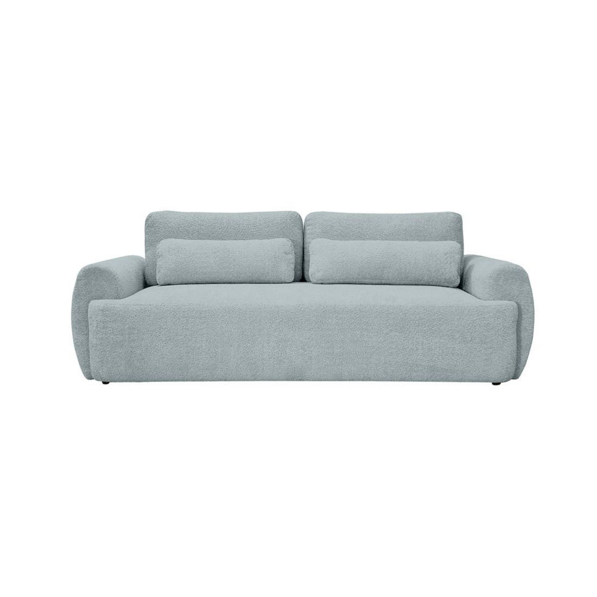 BEST MOBILIER Mahina - canapé droit 3 places - convertible avec coffre - en tissu bouclette