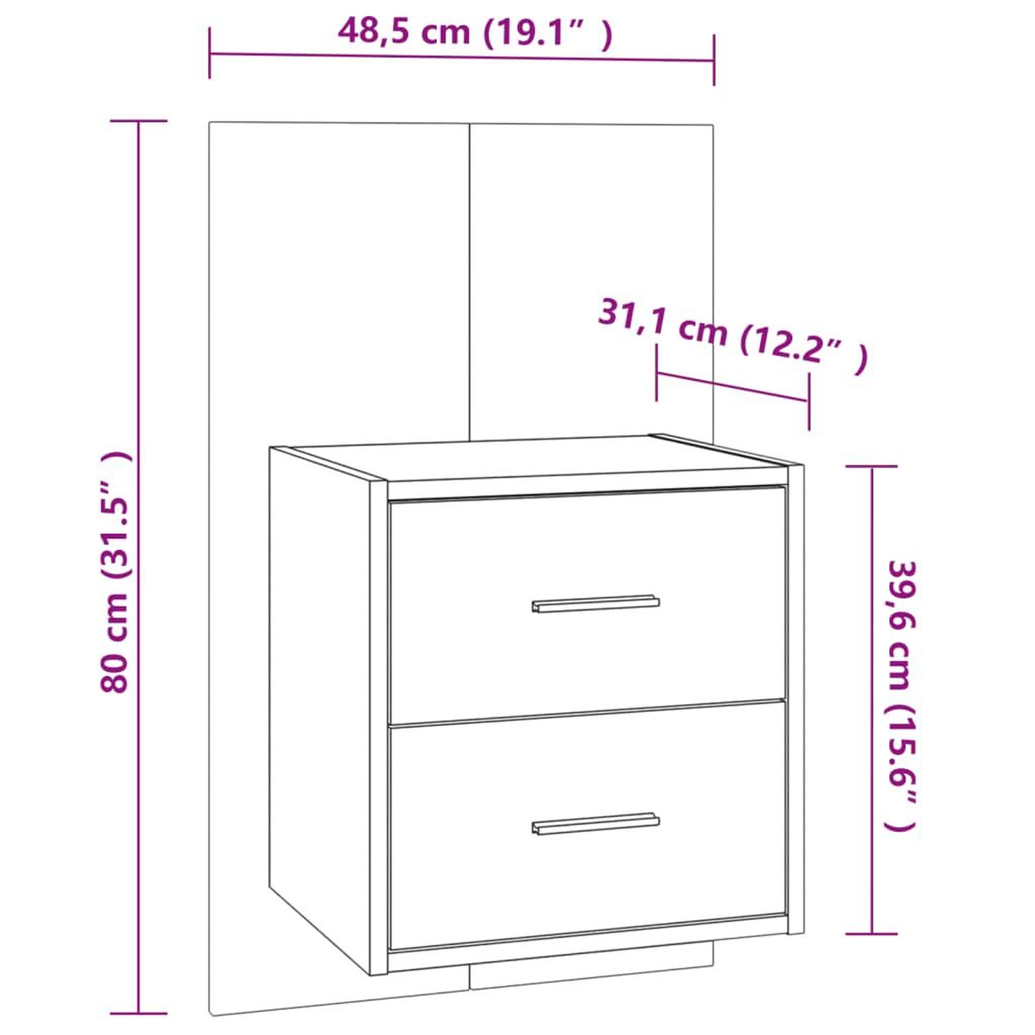 Voir la diapositive 6 : VIDAXL Table de chevet murale Sonoma gris