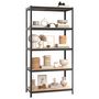 Voir la diapositive 3 : VIDAXL Etagere a 5 niveaux 3 pcs Gris Acier et bois ingenierie