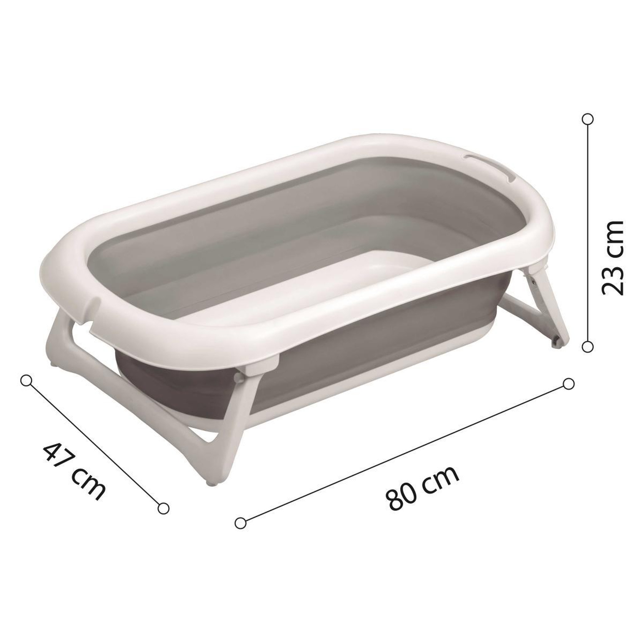 Voir la diapositive 3 : Asalvo Baignoire pliante Lucca gris
