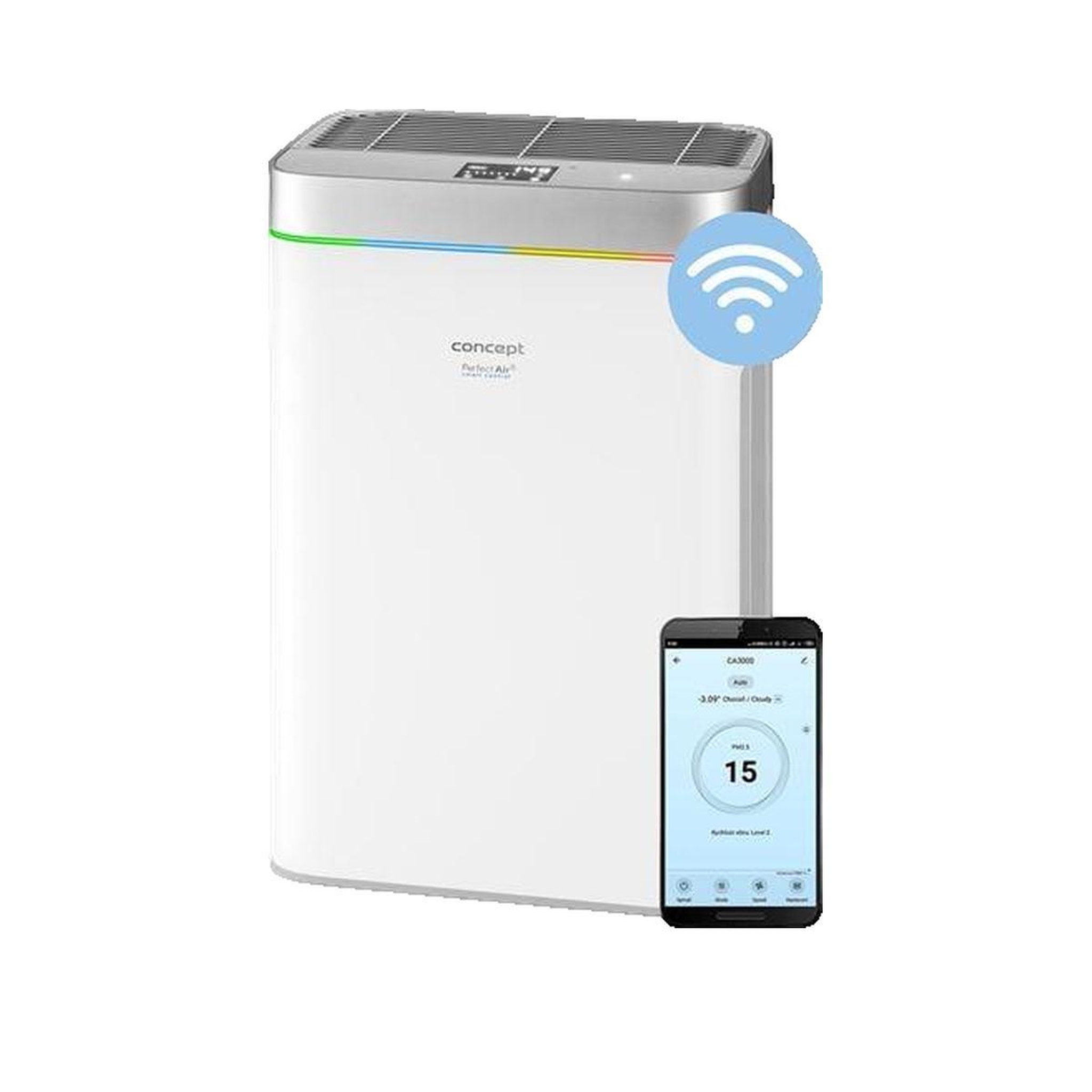 E-CONCEPT Purificateur d'air Concept Solution CA 3000 avec humidificateur intégré blanc