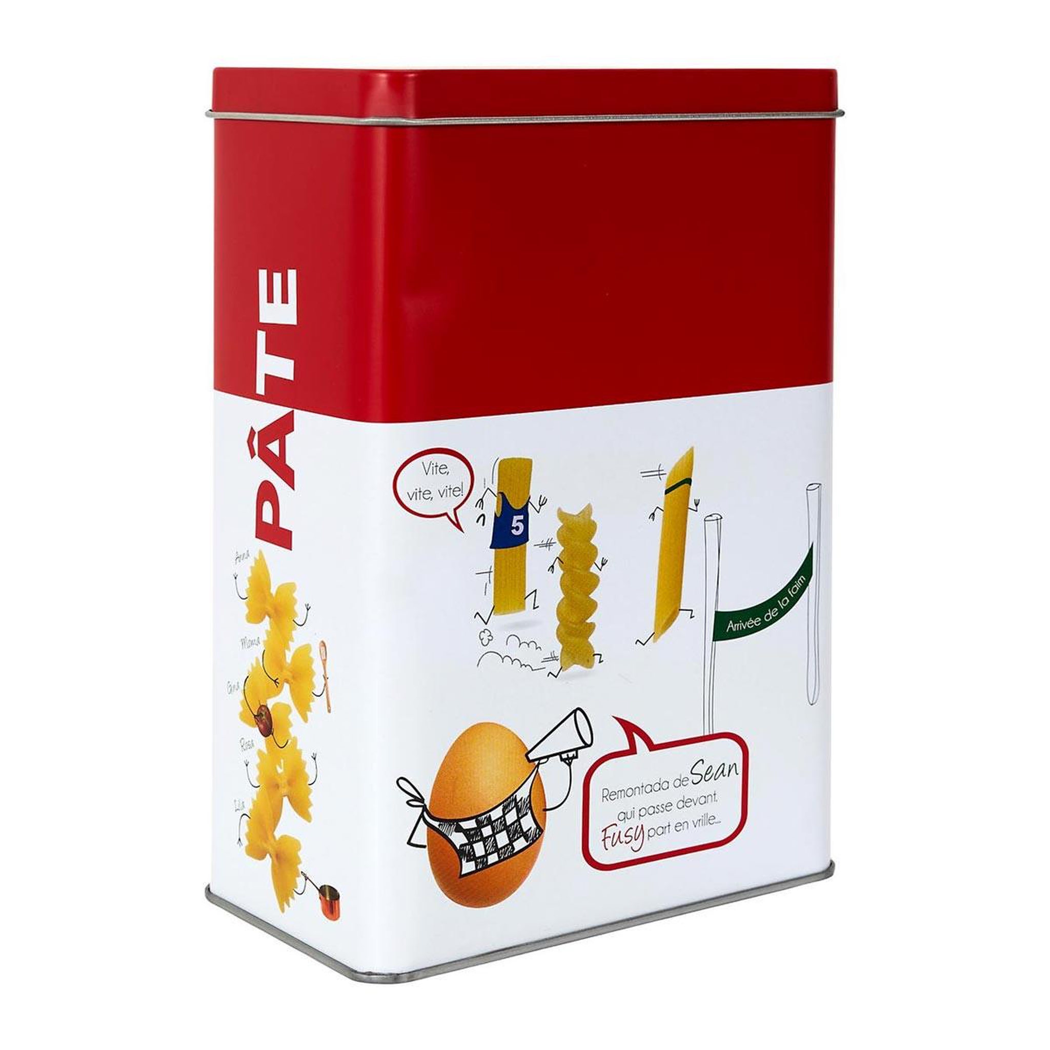 COOK CONCEPT Boîte à pâtes en métal  ludique  18cm rouge