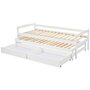 Voir la diapositive 1 : MERAX Lit gigogne 90x200(90x190)cm bois coloris blanc