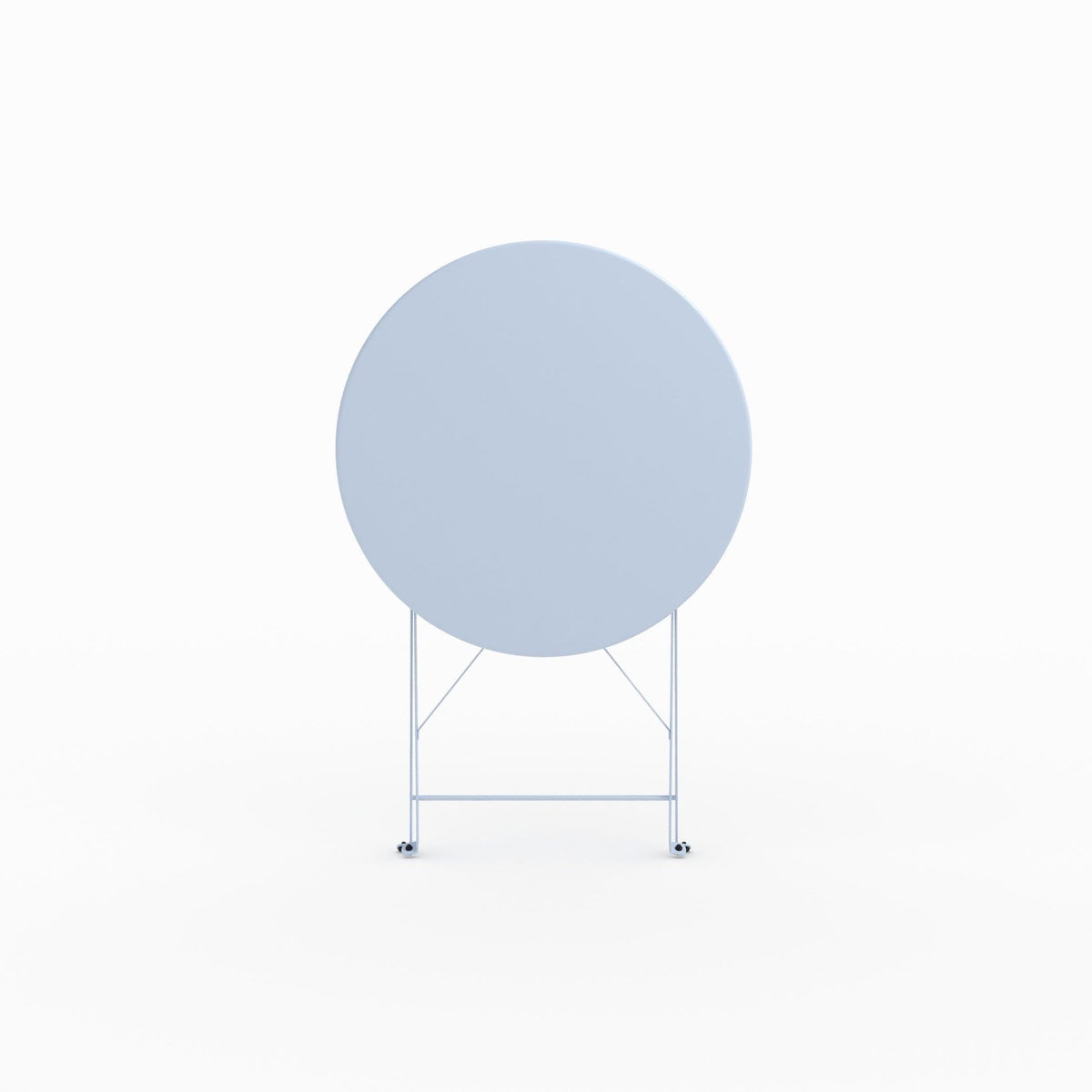 Rendez vous déco Table de jardin ronde et pliante en métal bleu pastel 2 personnes-Kayla