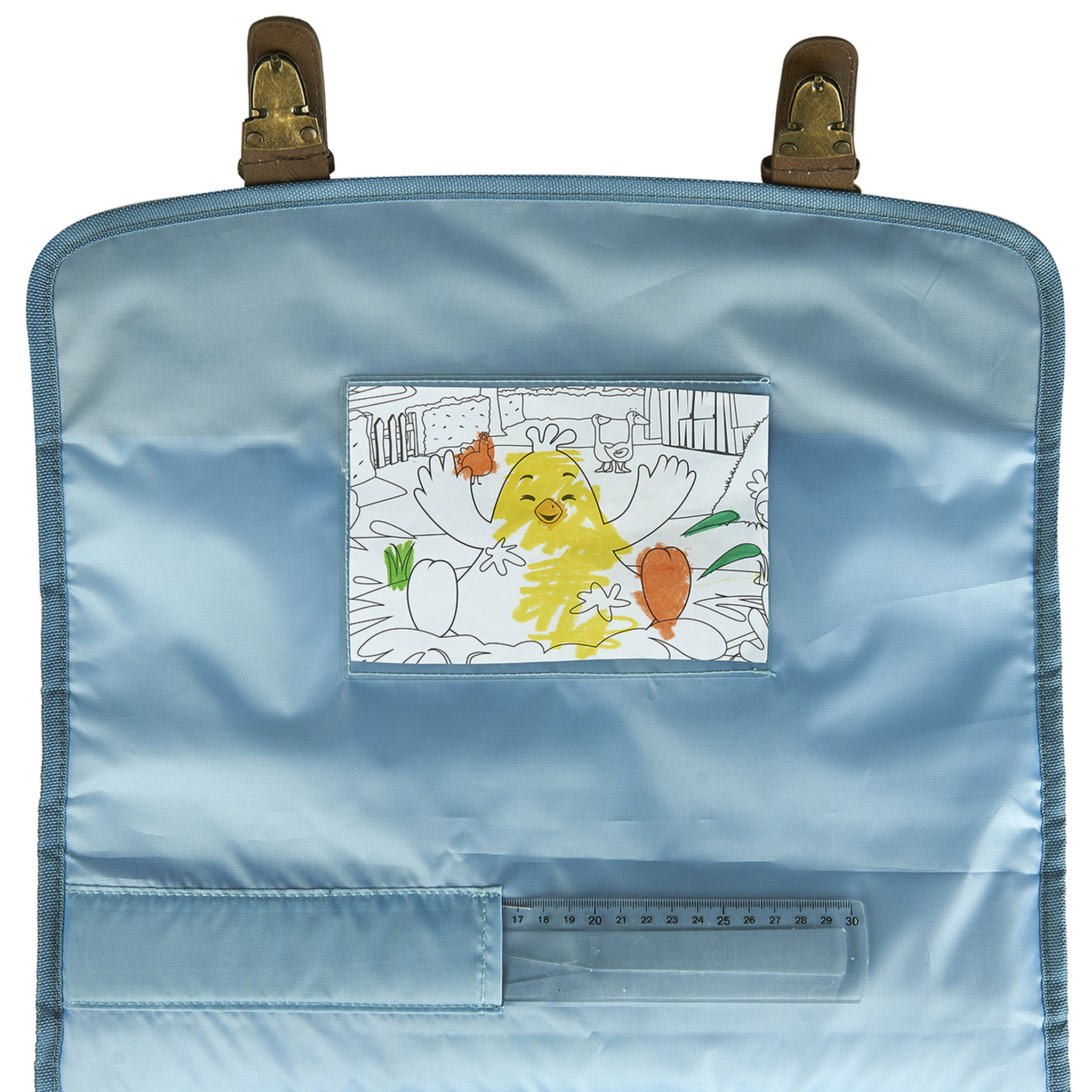 Voir la diapositive 7 : AUCHAN Cartable 38 cm CP/CE1/CE2 bleu motif fleurs avec leds