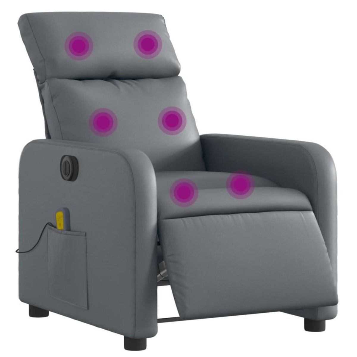 VIDAXL Fauteuil de massage inclinable electrique gris similicuir