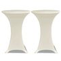 Voir la diapositive 2 : VIDAXL Housse de table Ø 80 cm Creme extensible 2 pcs