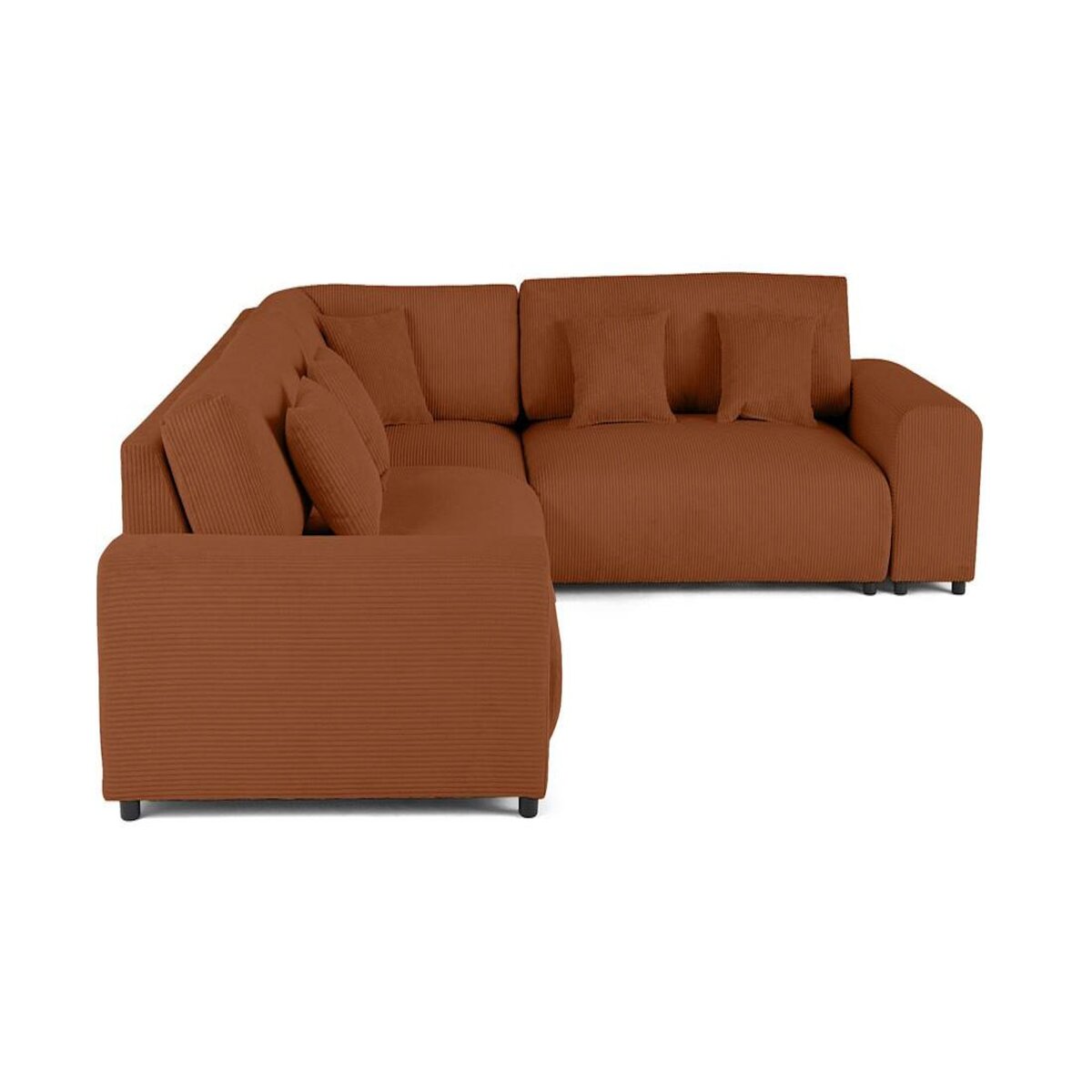 LISA DESIGN Garance - canapé modulable d'angle droit - 5 places - en velours côtelé