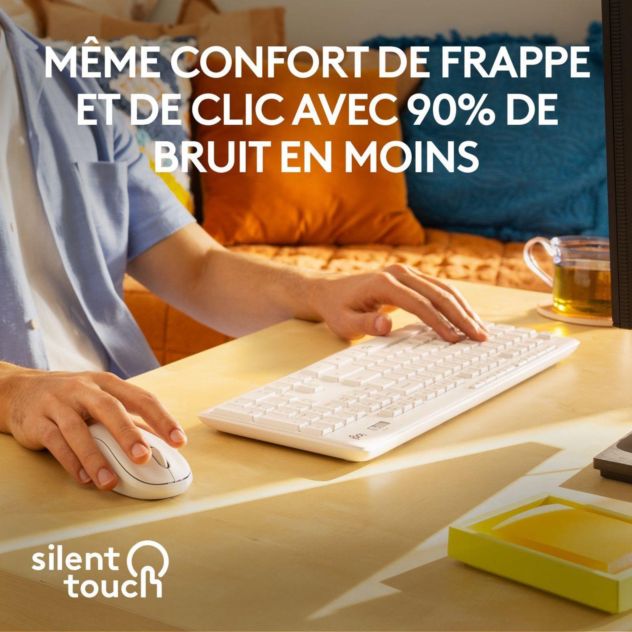 Voir la diapositive 2 : Logitech Pack MK295 Silent Wireless Combo White