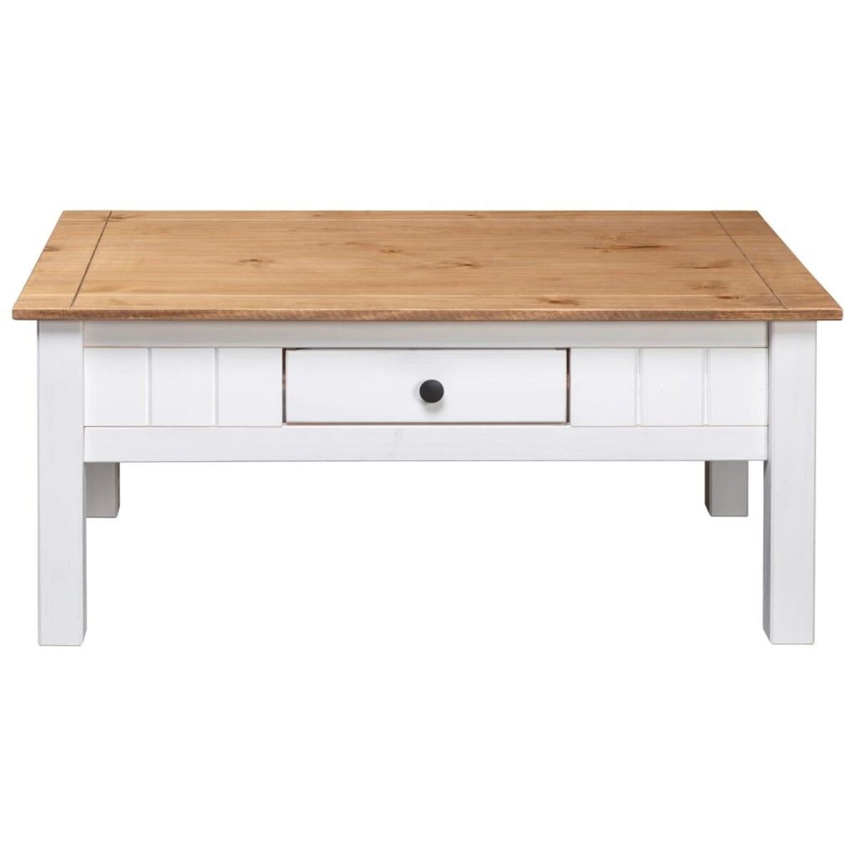 VIDAXL Table basse Blanc 100x60x45 cm Pin massif Assortiment Panama