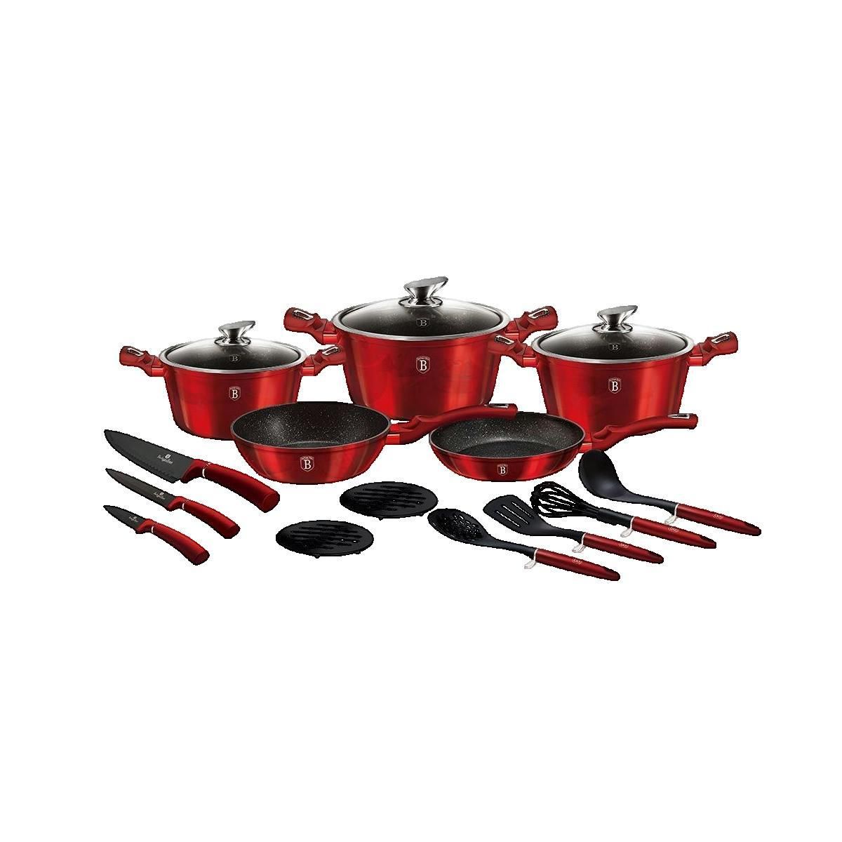 BERLINGER HAUS Batterie de cuisine Berlinger-Haus Burgundy aluminium forgé design élégant