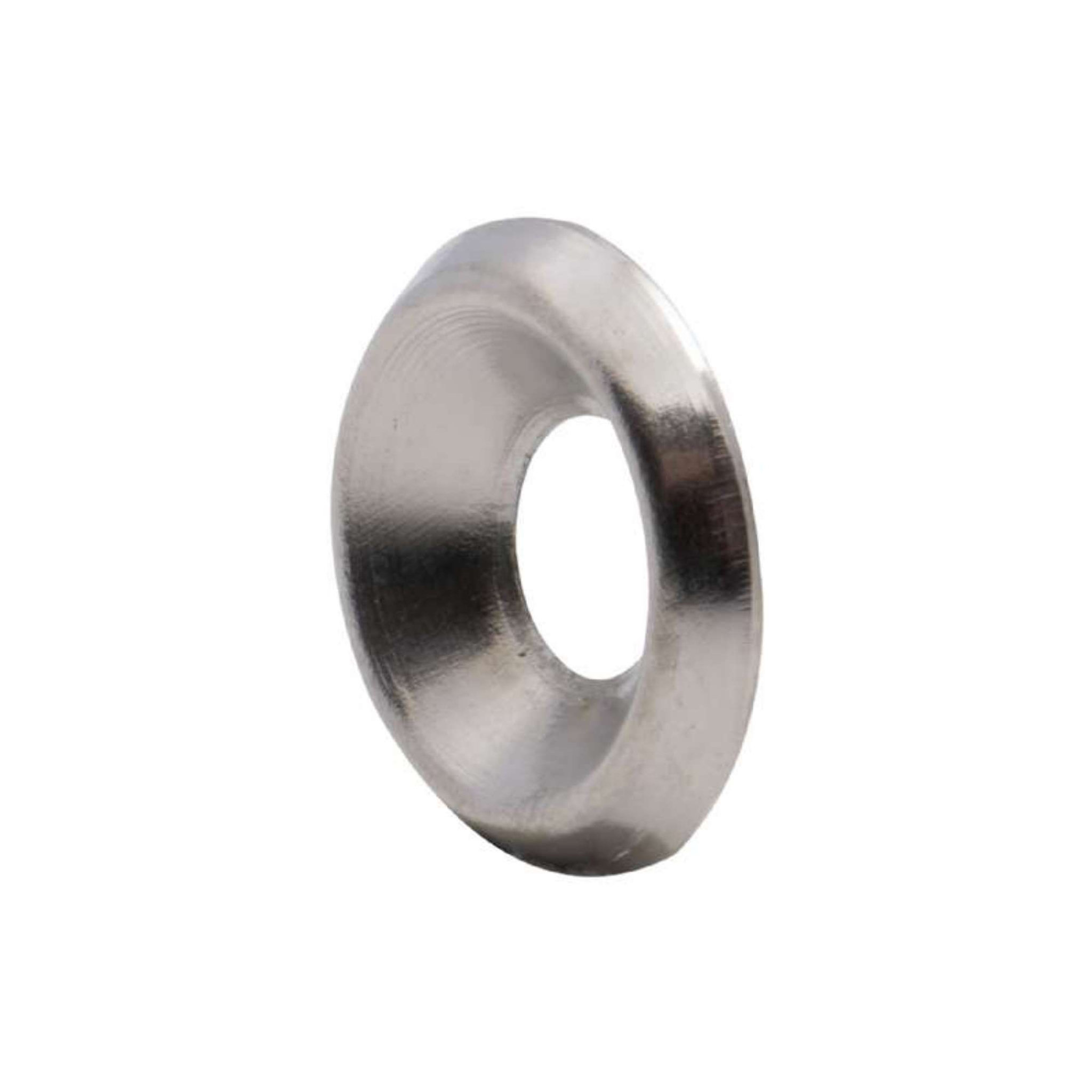 Voir la diapositive 2 :  Rondelle cuvette nickelée Vissal 4,5x13mm ép:2,3mm  lot de 15 rondelles