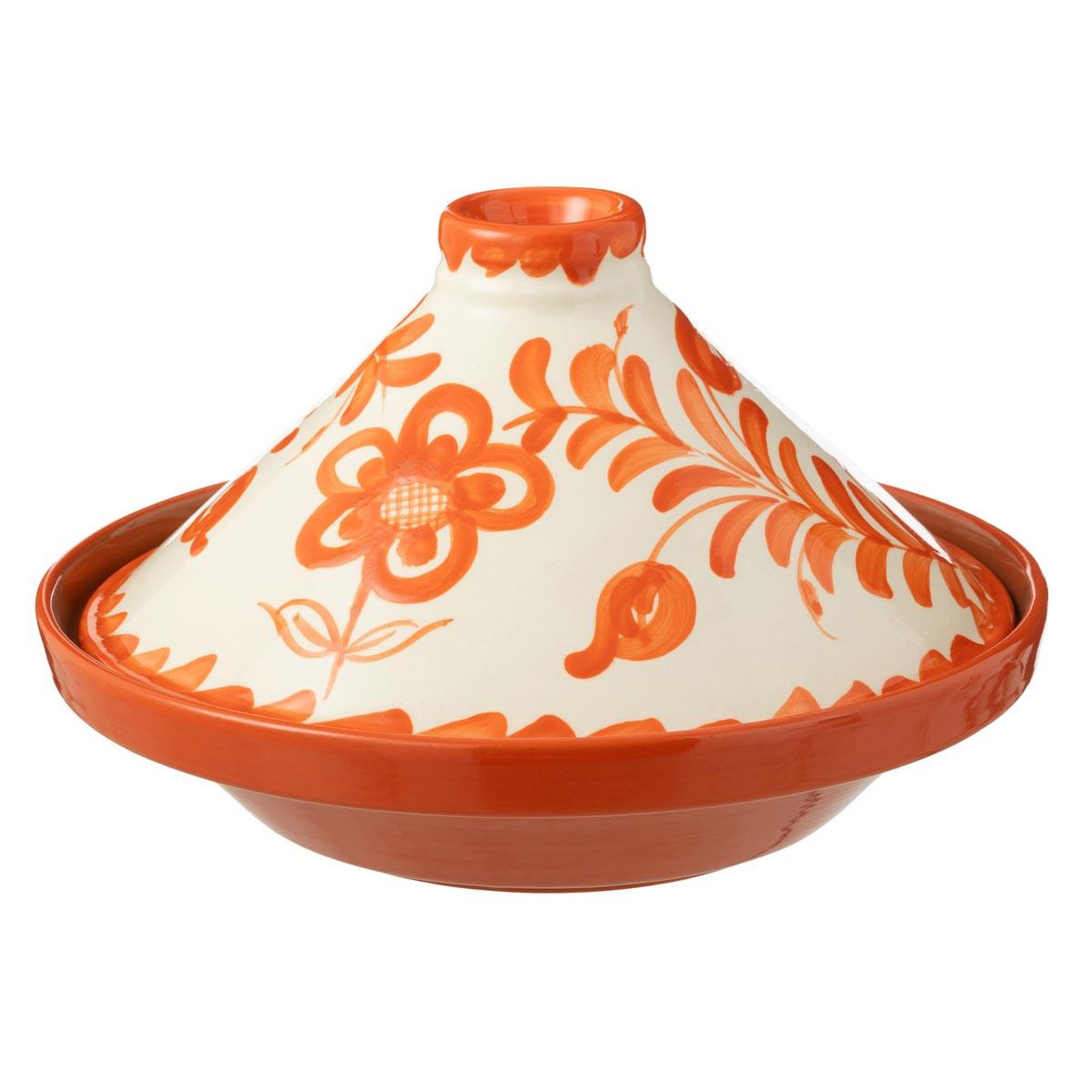 J-LINE Plat à Tajine en Céramique  Granada  28cm Orange