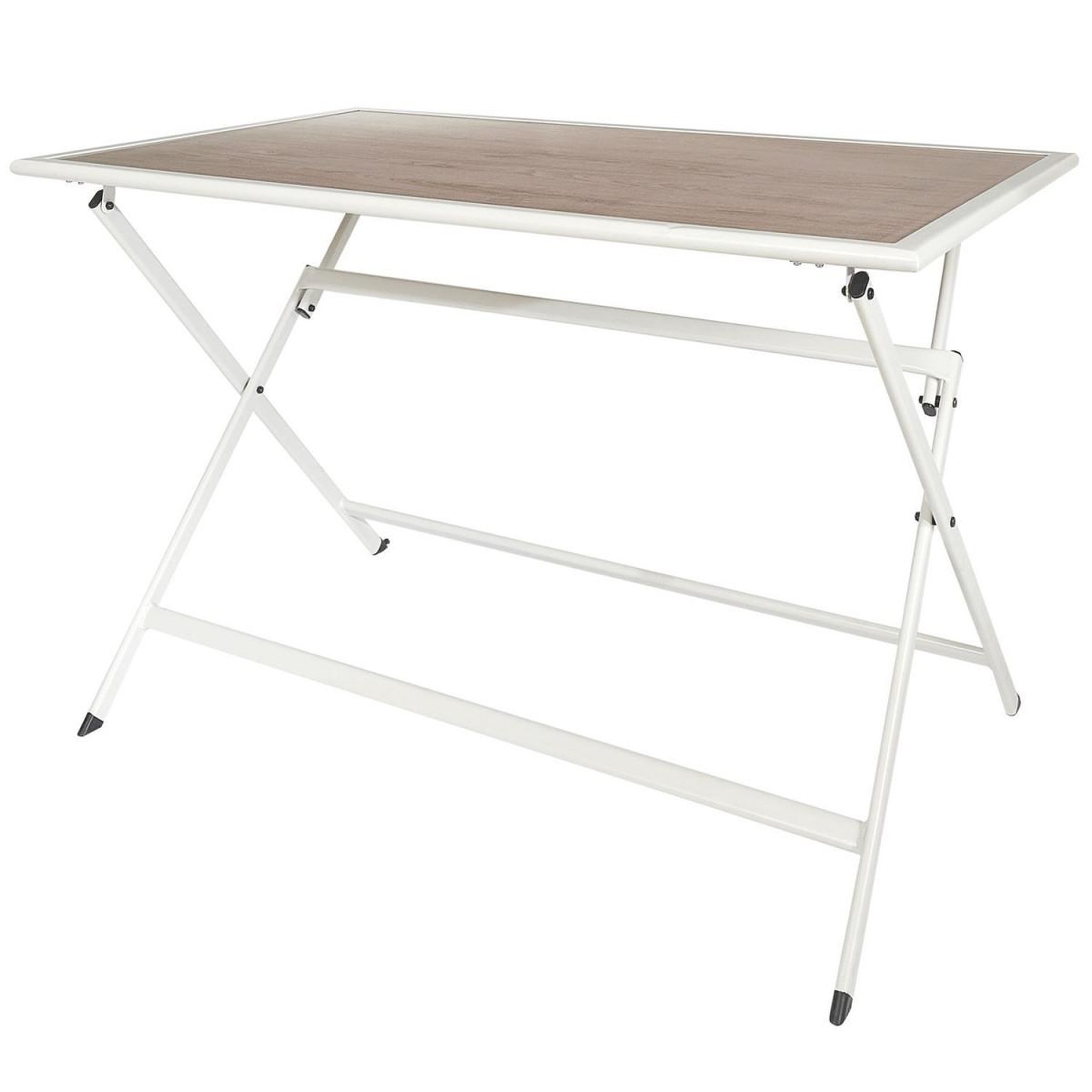 Voir la diapositive 4 : The Home Deco Factory Table de jardin pliable  barcelone  110cm blanc & naturel