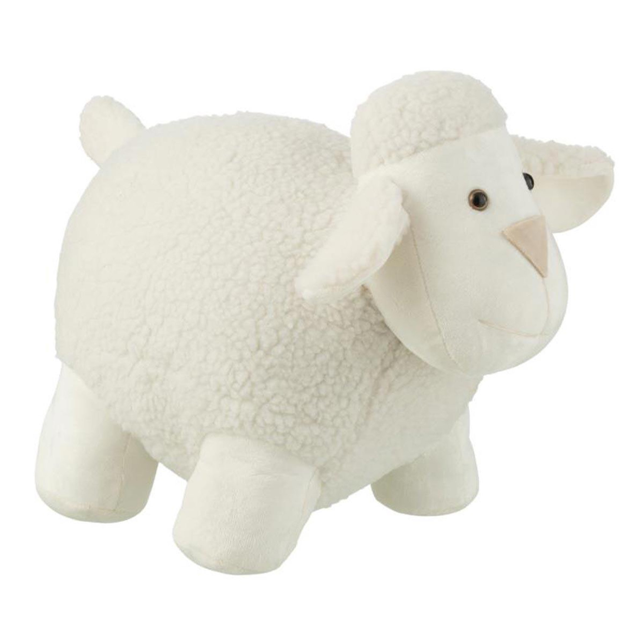 J-LINE Cale-porte déco  mouton  43cm blanc