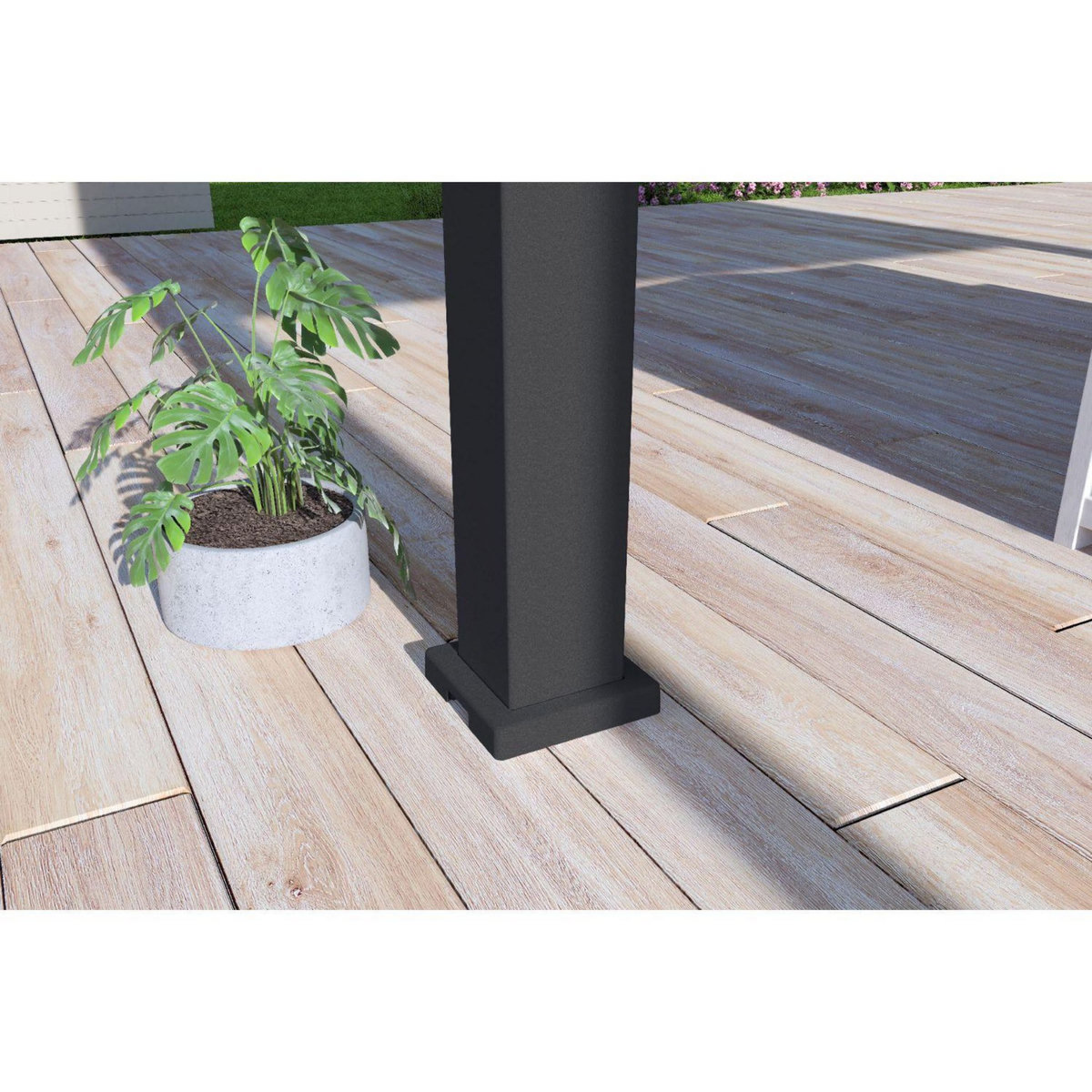 Pergola Bioclimatique autoportée  3X4 m - Aluminium - Noir charbon/blanc - VS OmBREA®